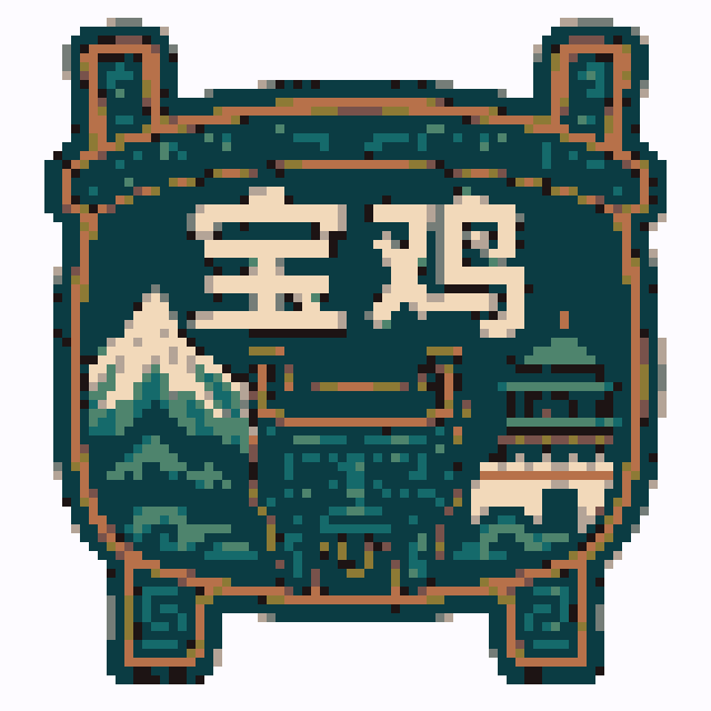 宝鸡（陕西新版城市打卡牌）拼豆图纸