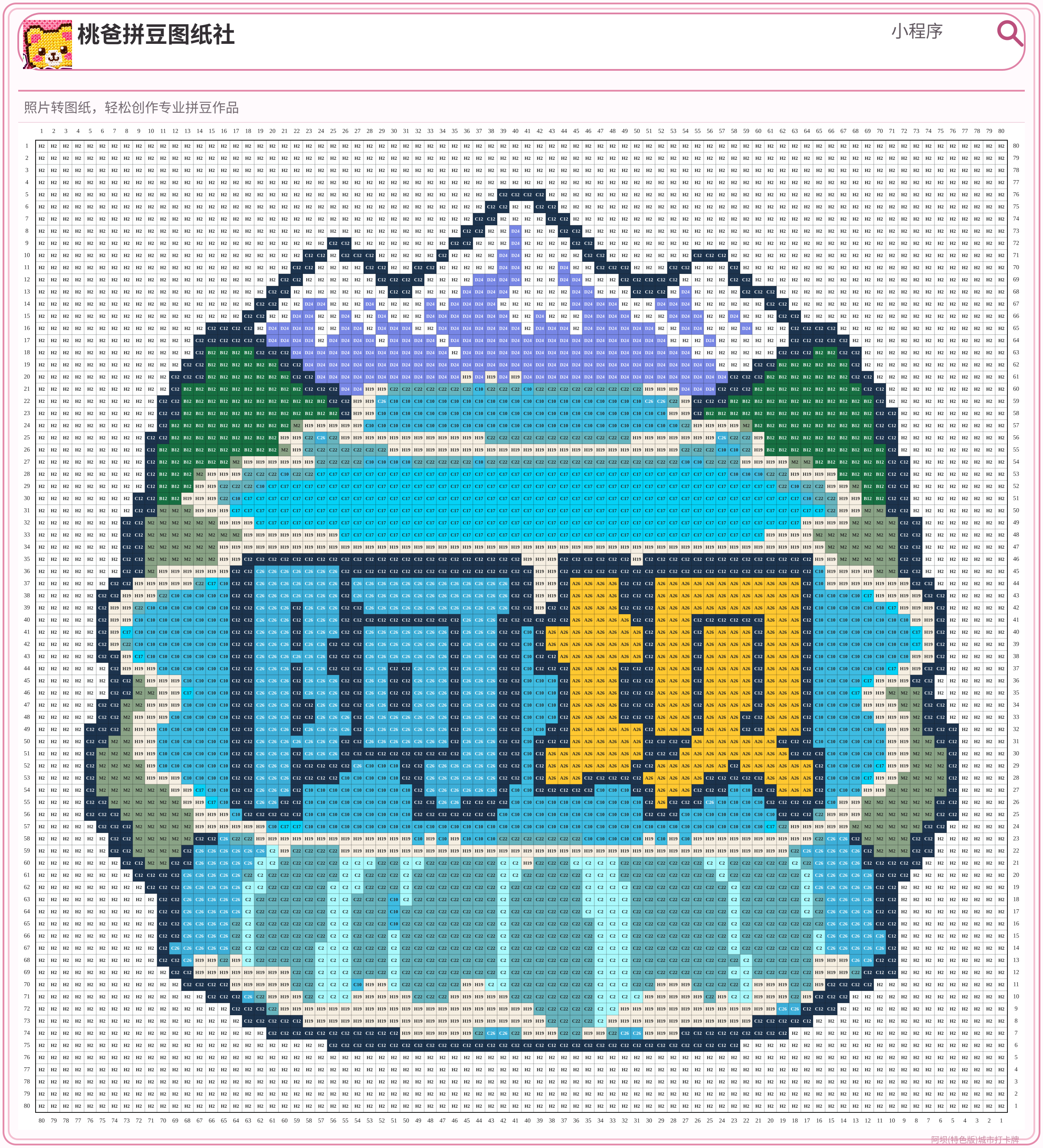 阿坝(特色版)城市打卡牌拼豆图纸