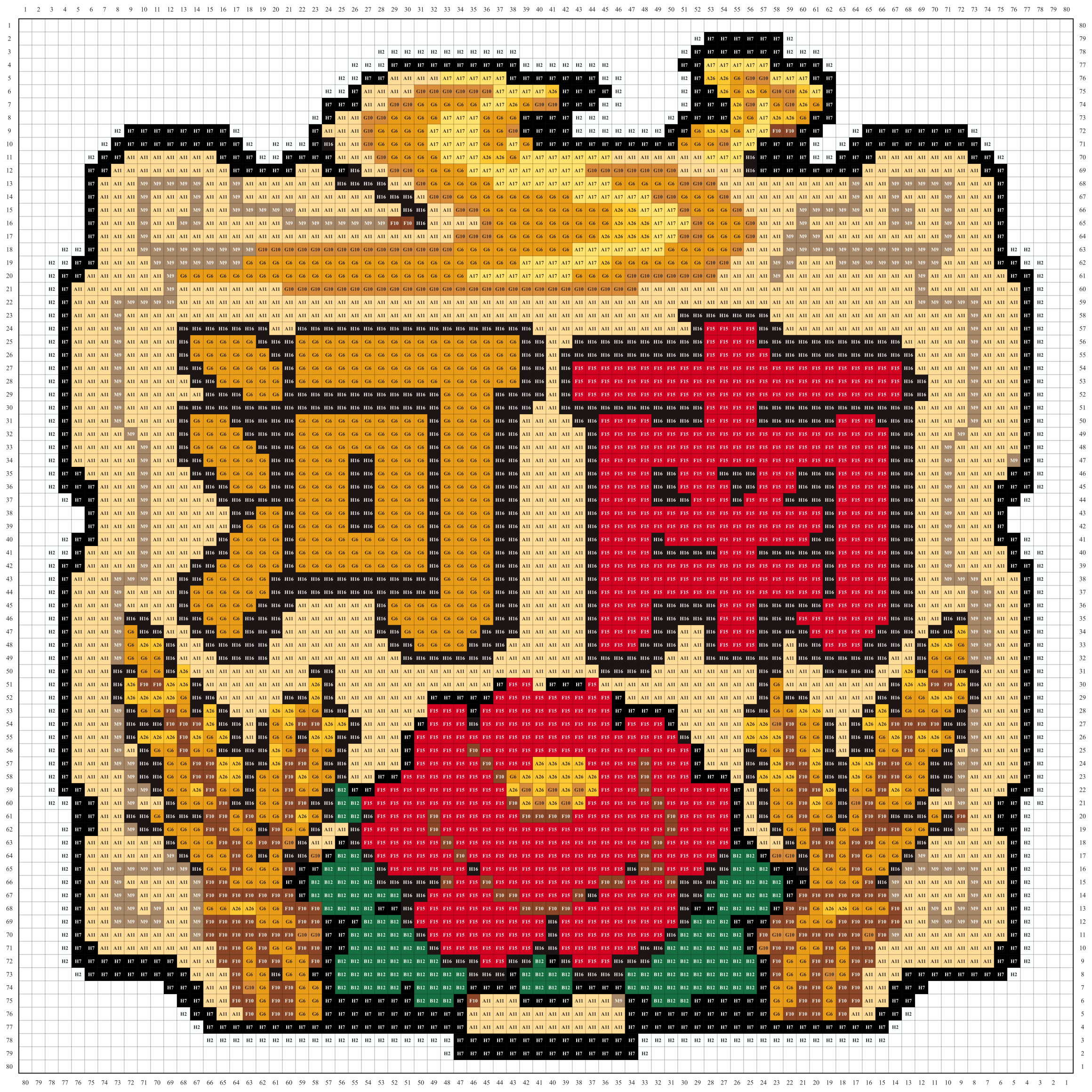 河南城市打卡牌拼豆图纸