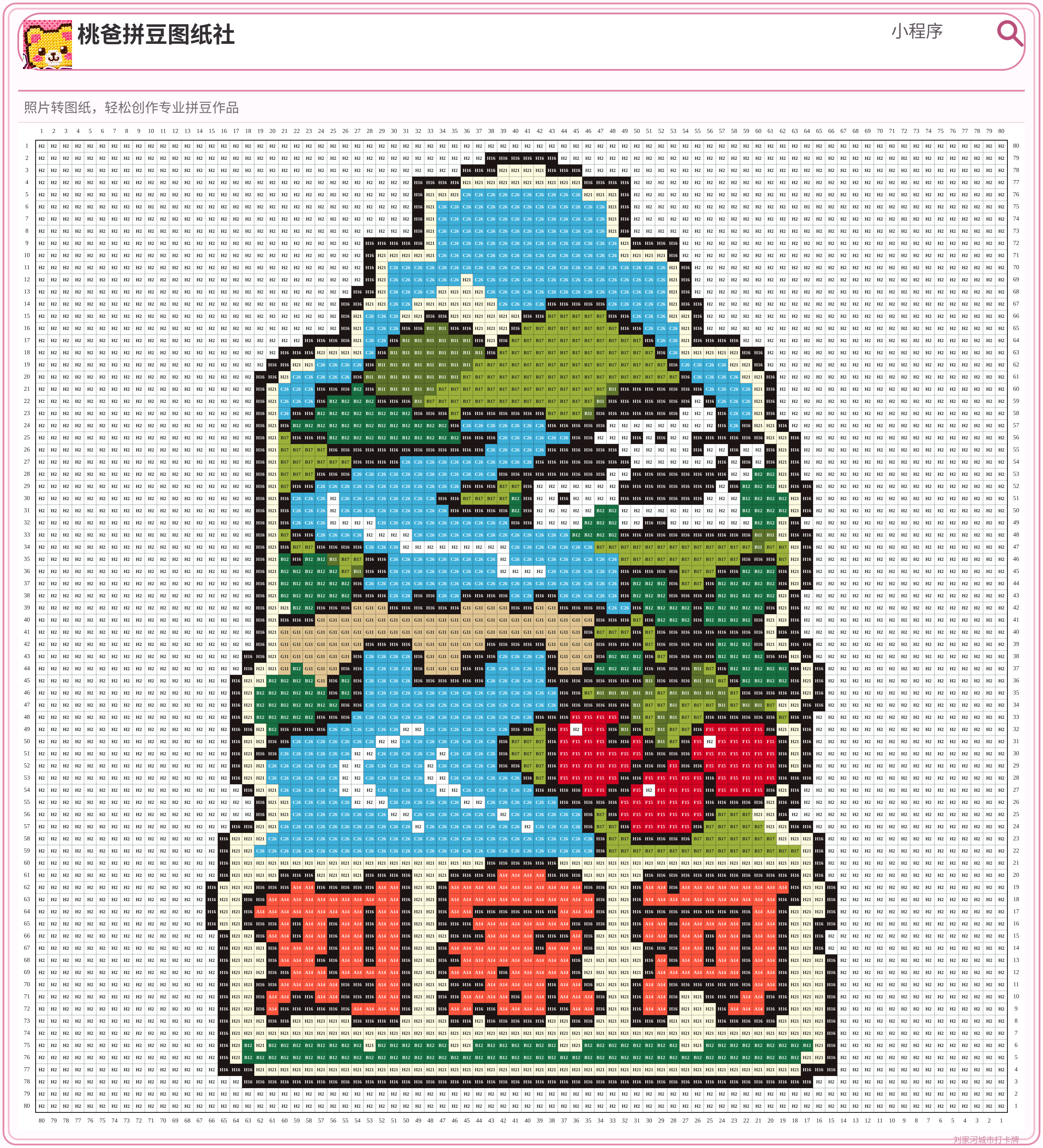 刘家河城市打卡牌拼豆图纸