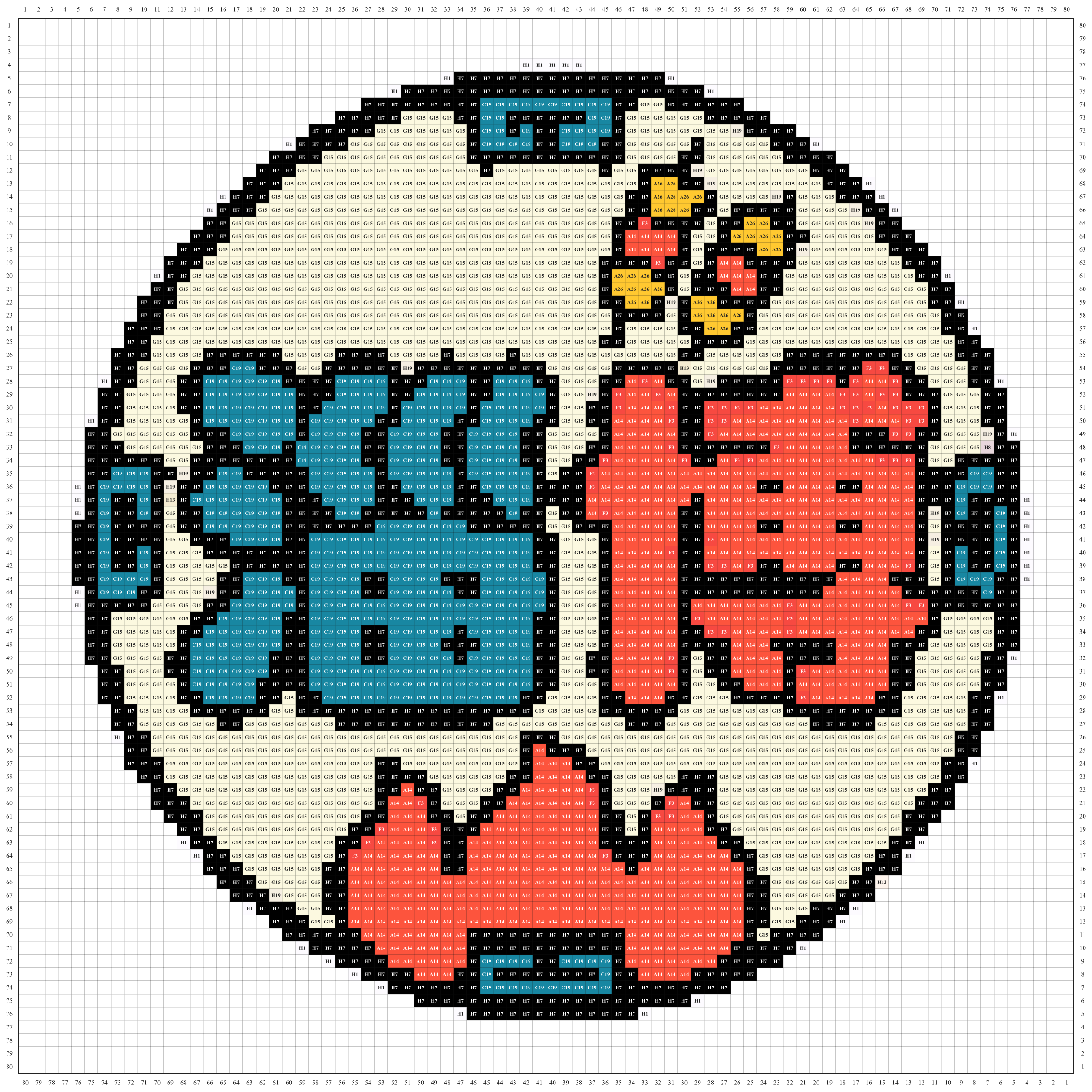 淄博城市打卡牌拼豆图纸