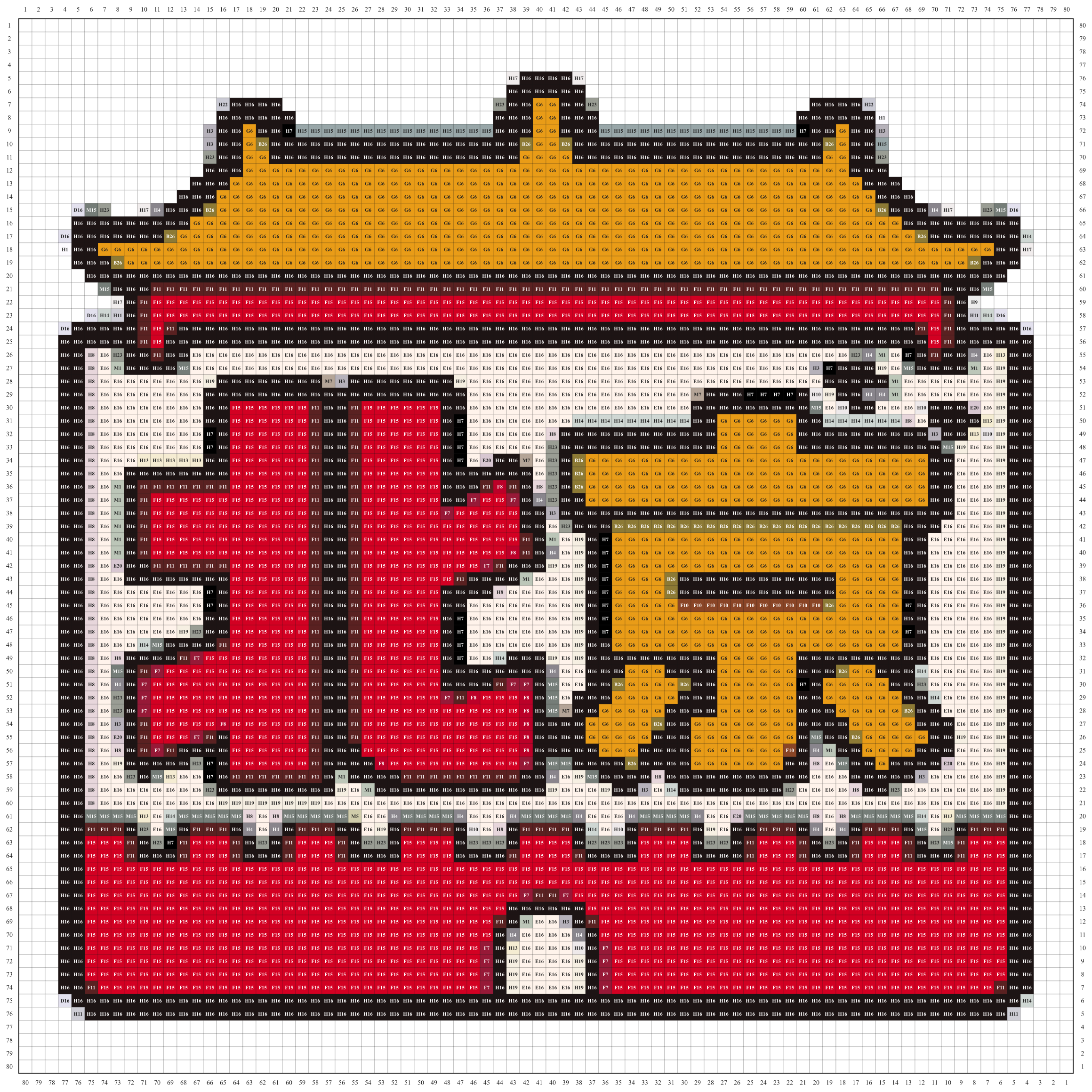 北京城市打卡牌拼豆图纸
