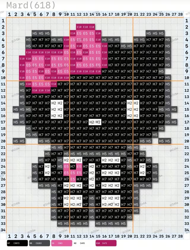 上班族版kitty 1617拼豆图纸