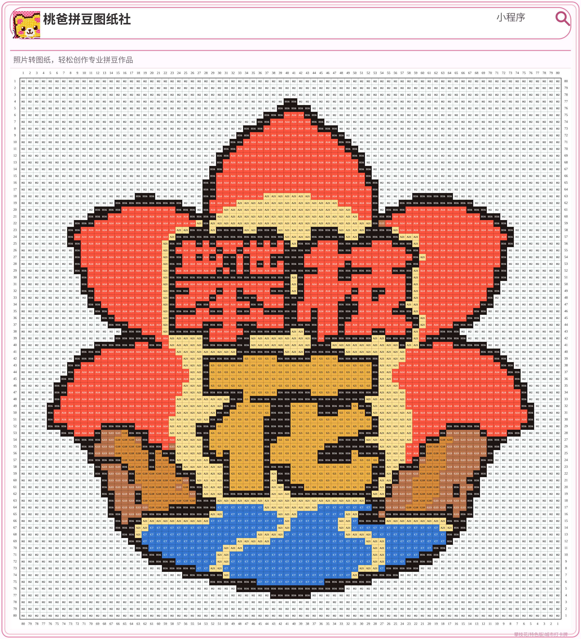 攀枝花(特色版)城市打卡牌拼豆图纸