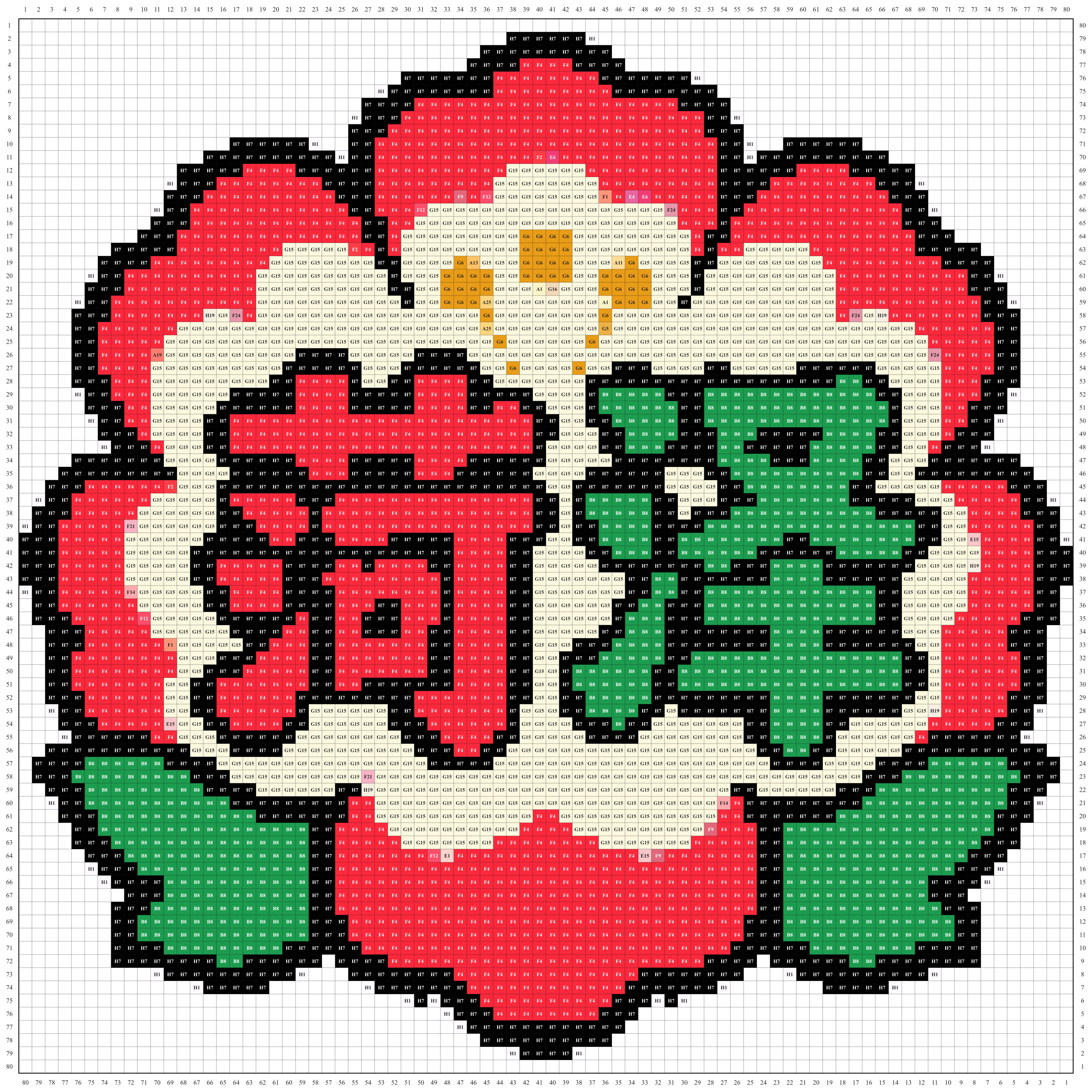 菏泽城市打卡牌拼豆图纸