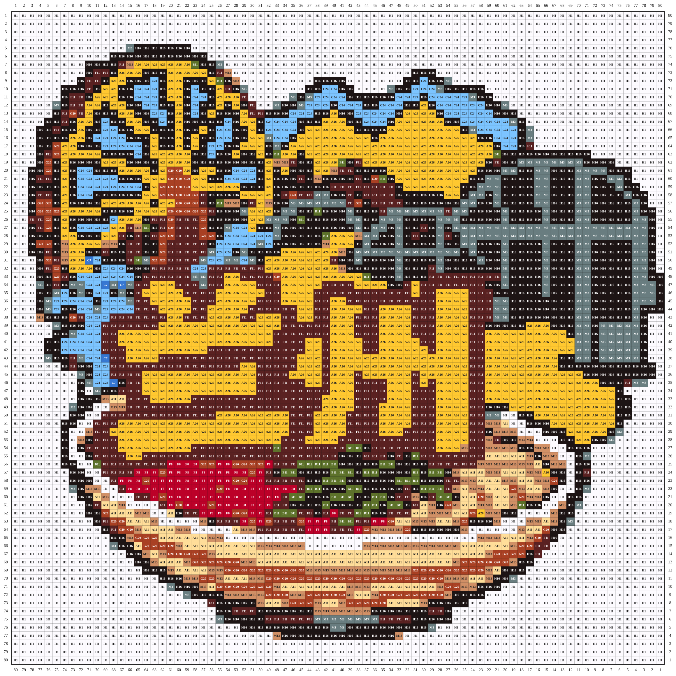 兰州(牛肉面版)城市打卡牌拼豆图纸