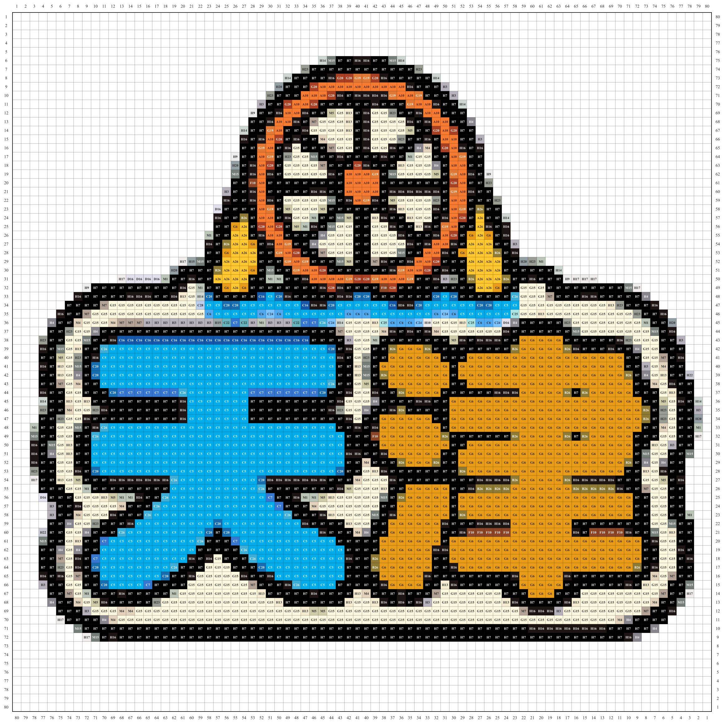 天津城市打卡牌拼豆图纸