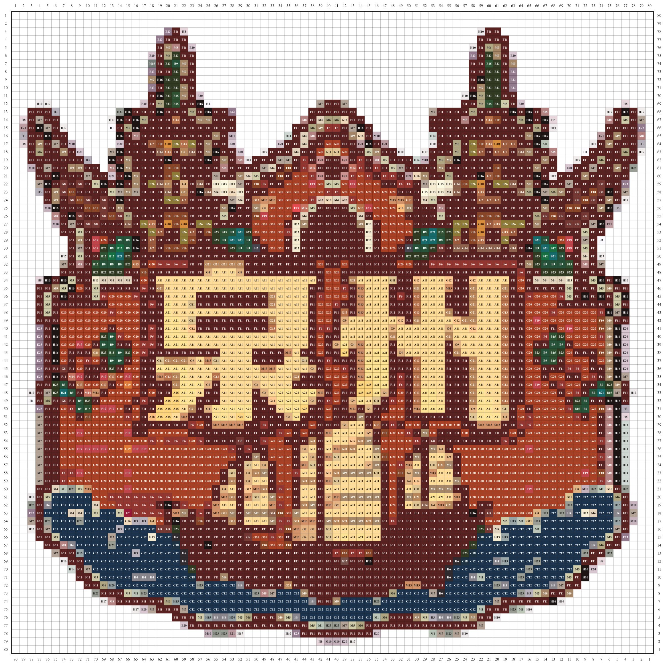 泉州城市打卡牌拼豆图纸