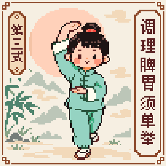八段锦·第三式·调理脾胃须单举拼豆图纸