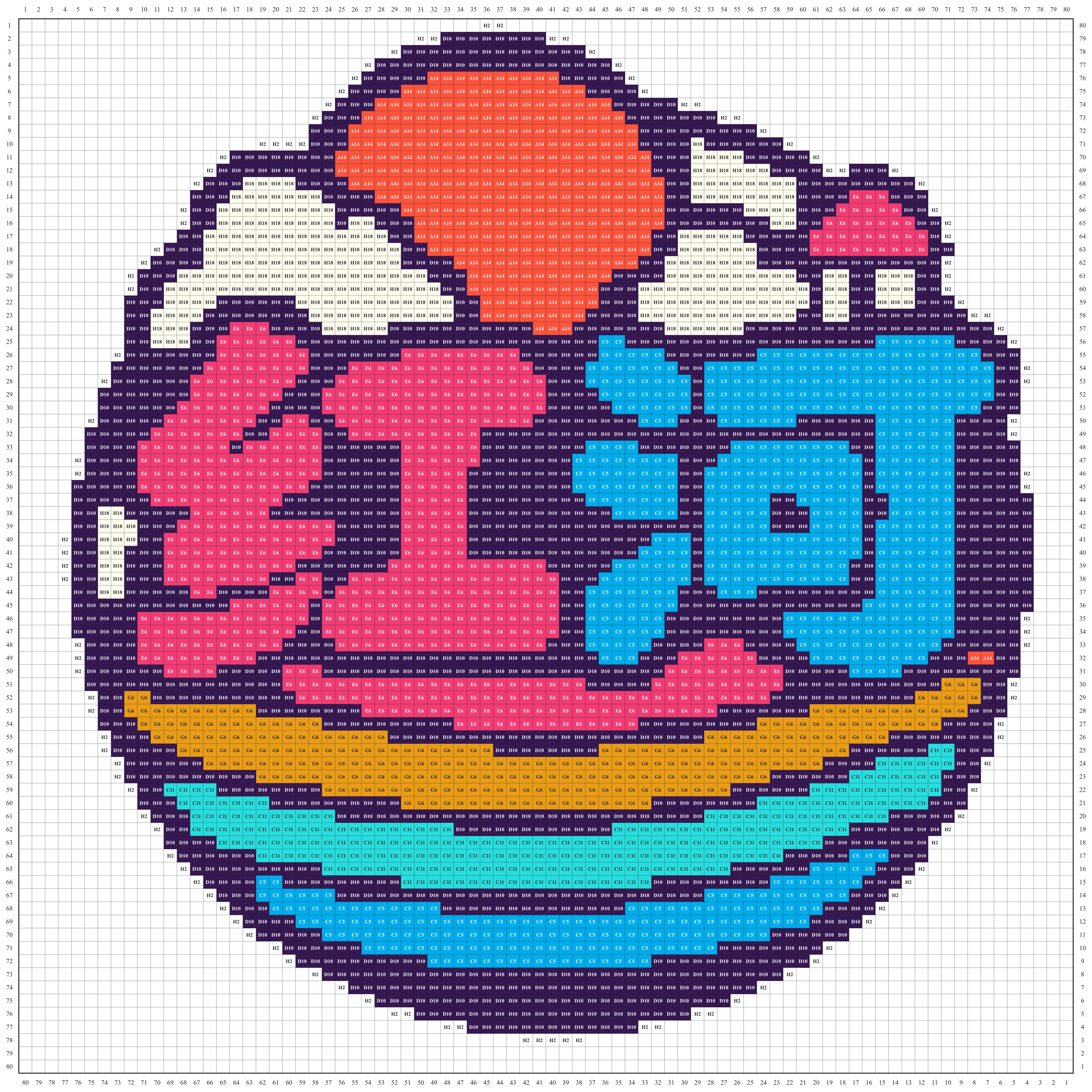 红河城市打卡牌拼豆图纸