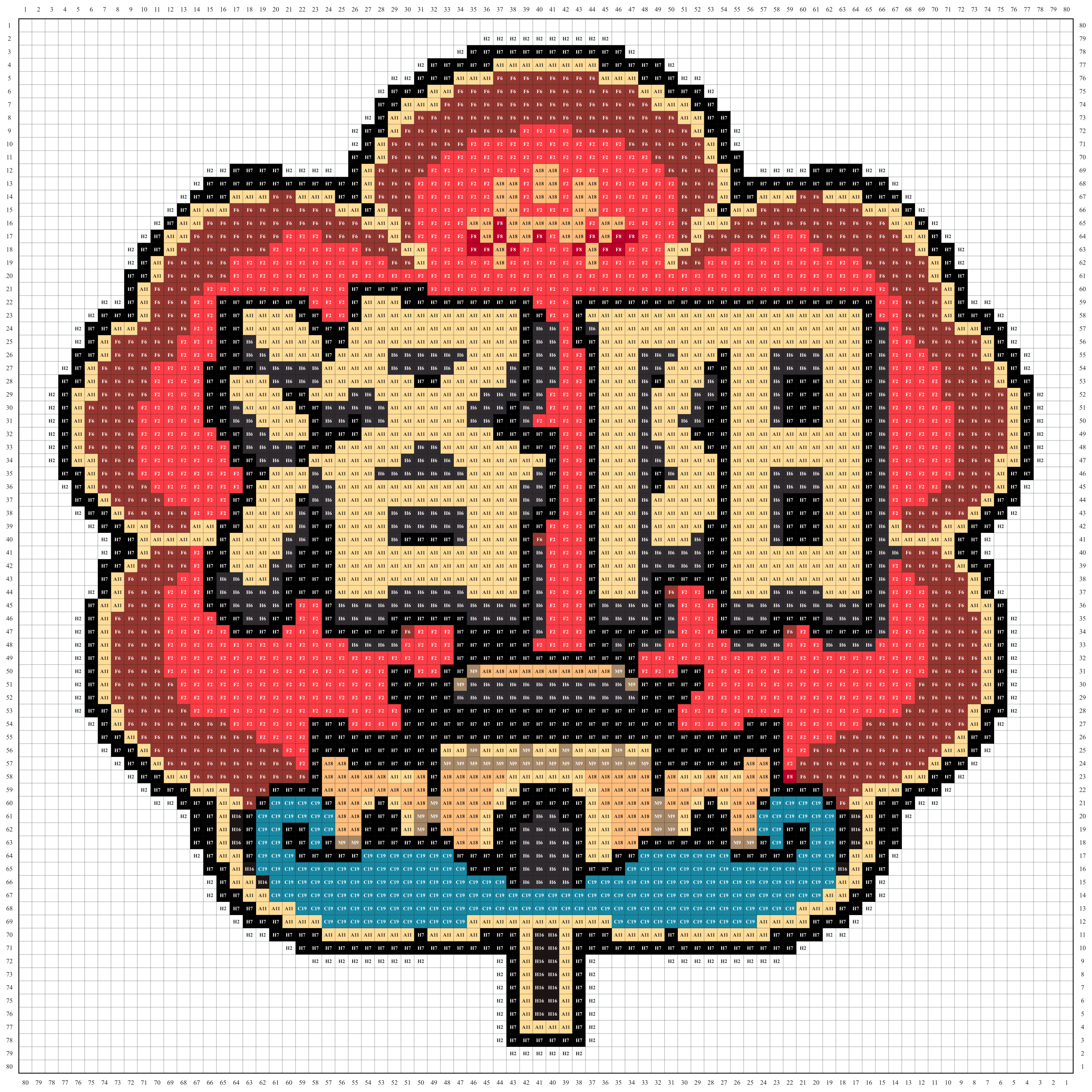 洛阳城市打卡牌拼豆图纸