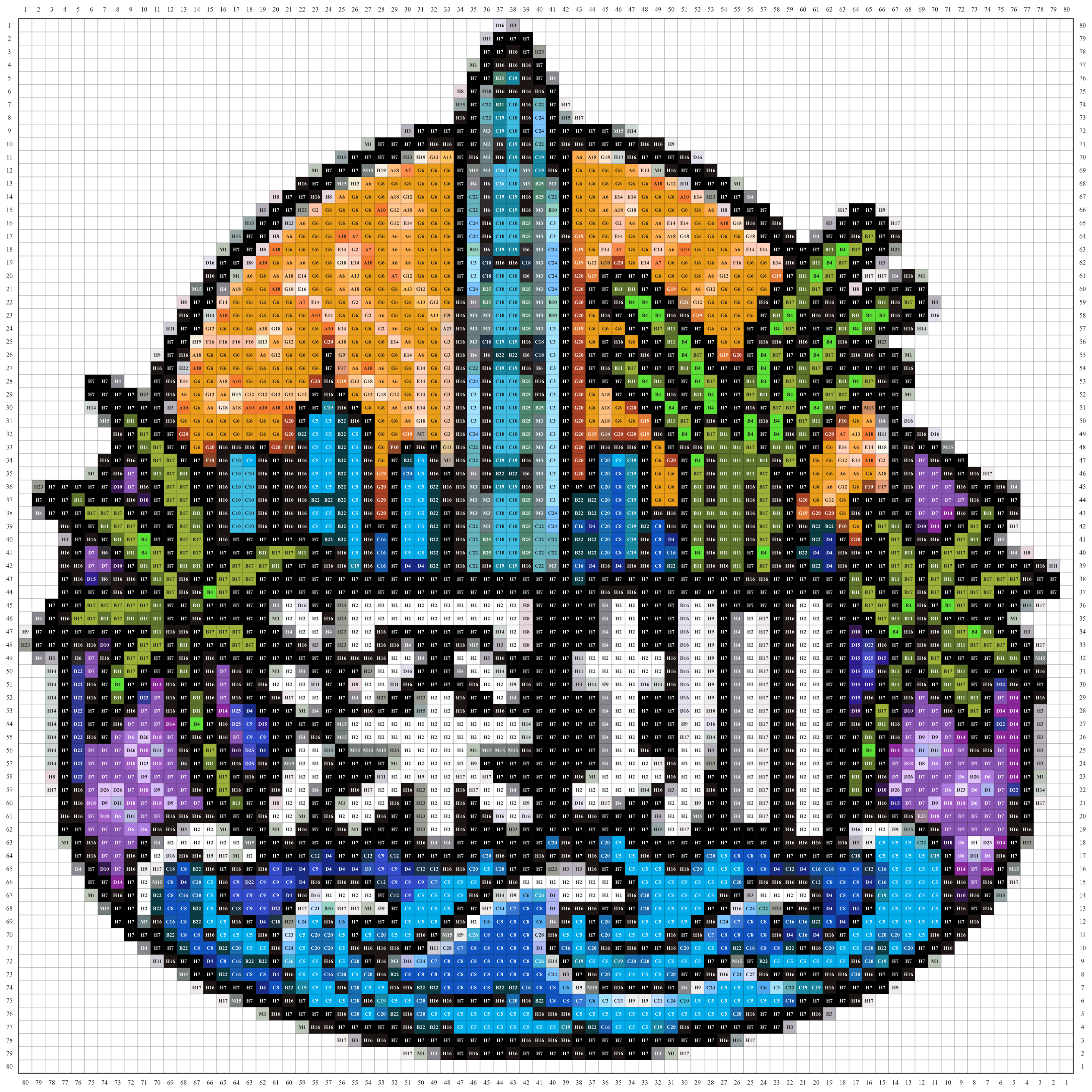深圳城市打卡牌拼豆图纸