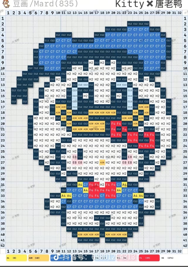 联名kitty 1518拼豆图纸