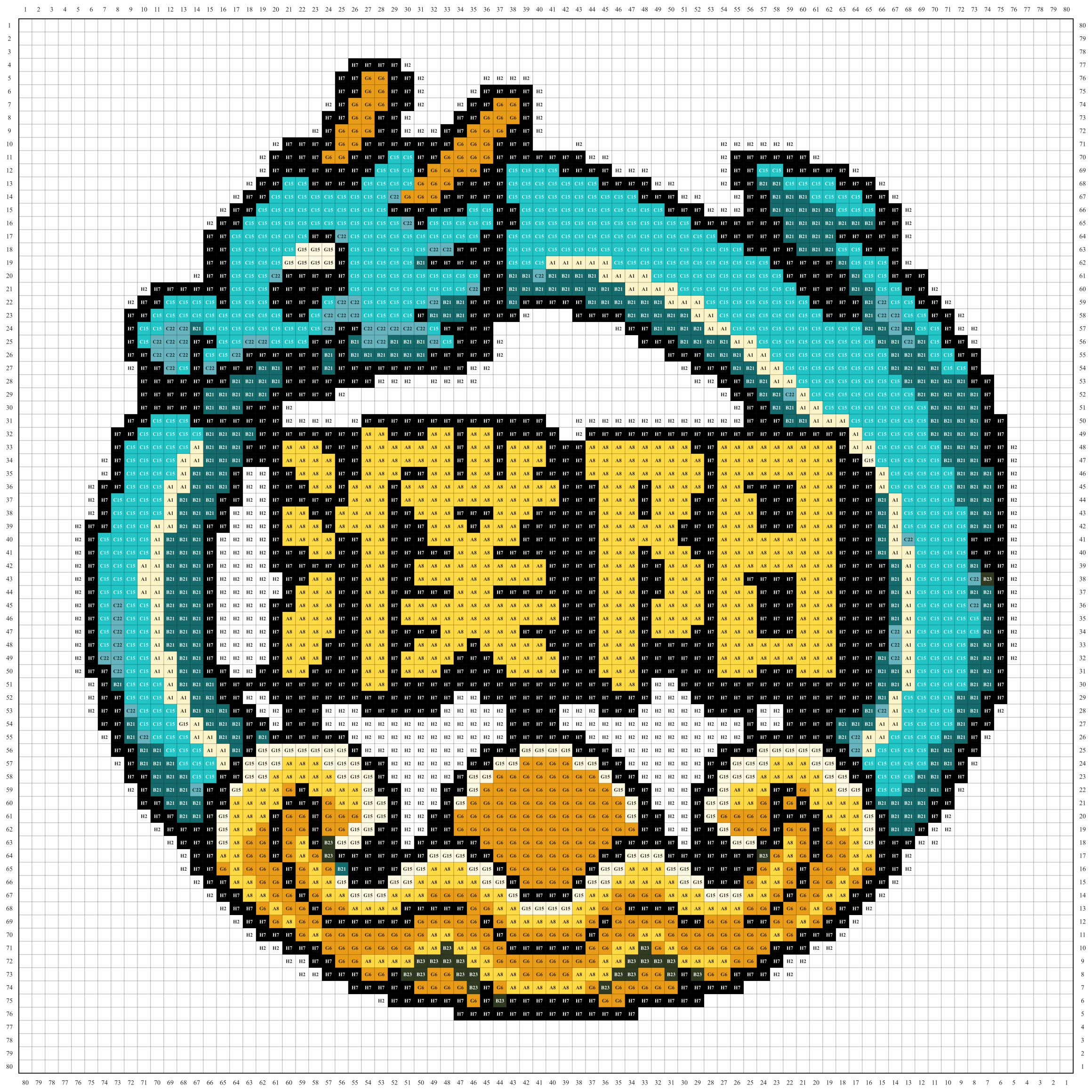 濮阳城市打卡牌拼豆图纸