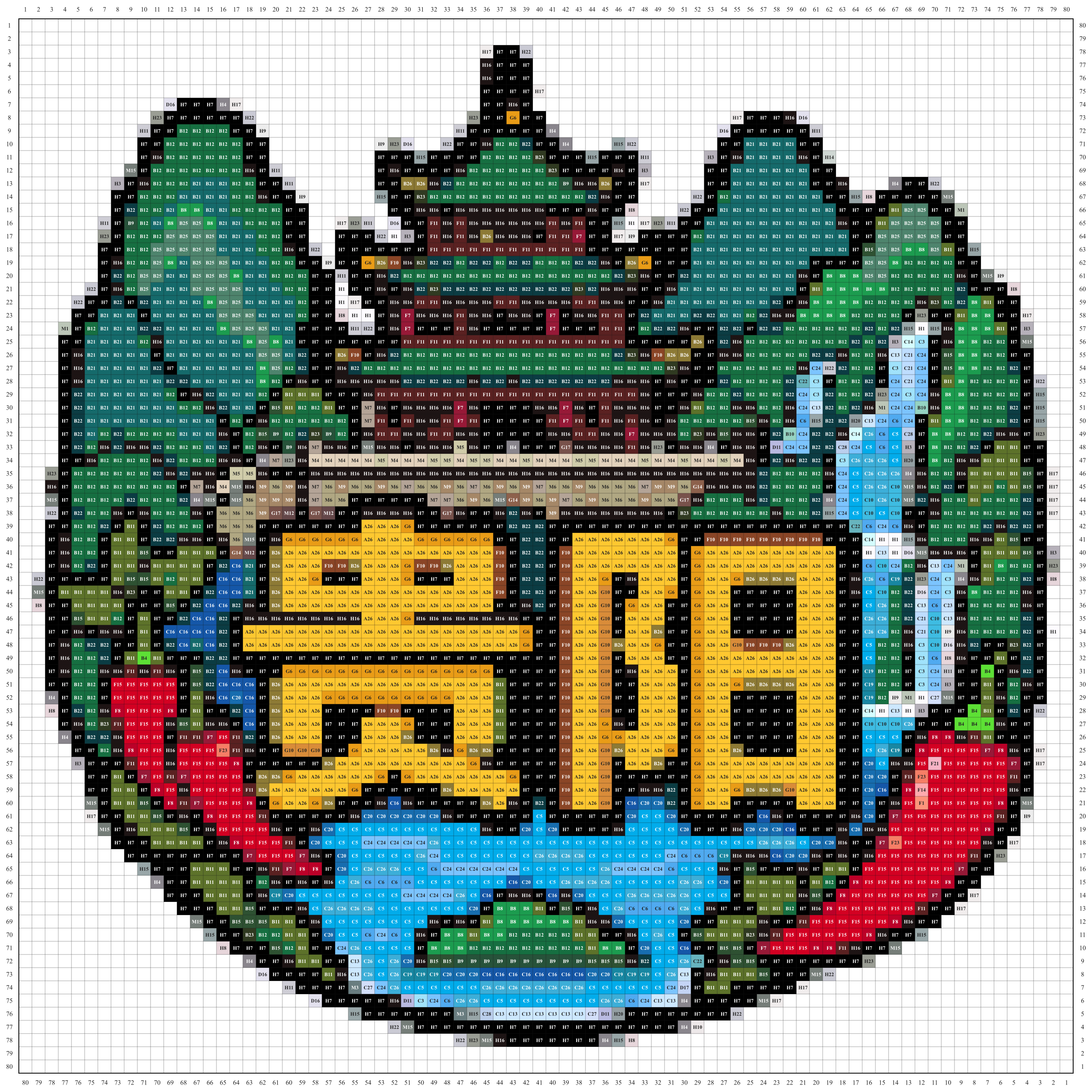 贵阳城市打卡牌拼豆图纸