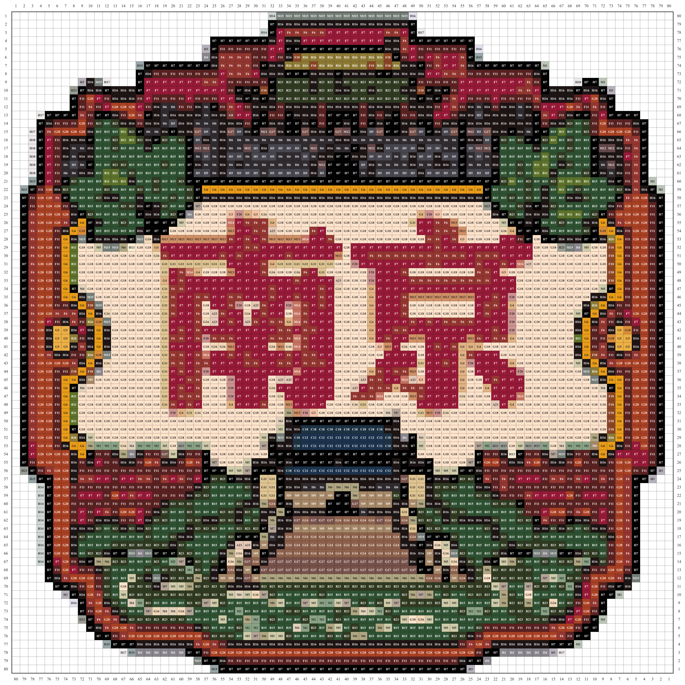 南京城市打卡牌拼豆图纸