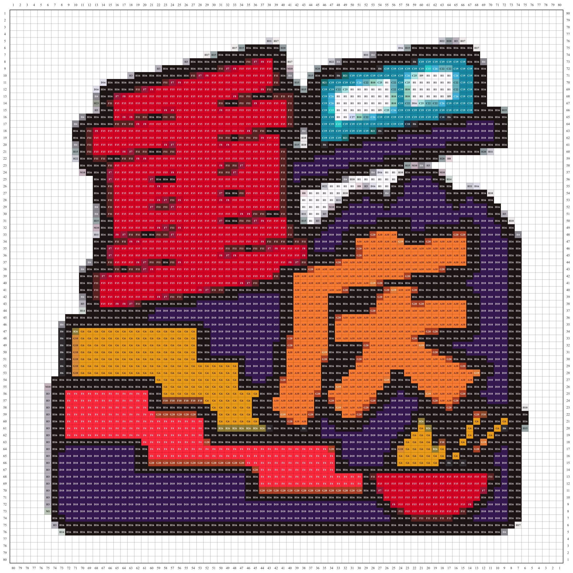 重庆城市打卡牌拼豆图纸