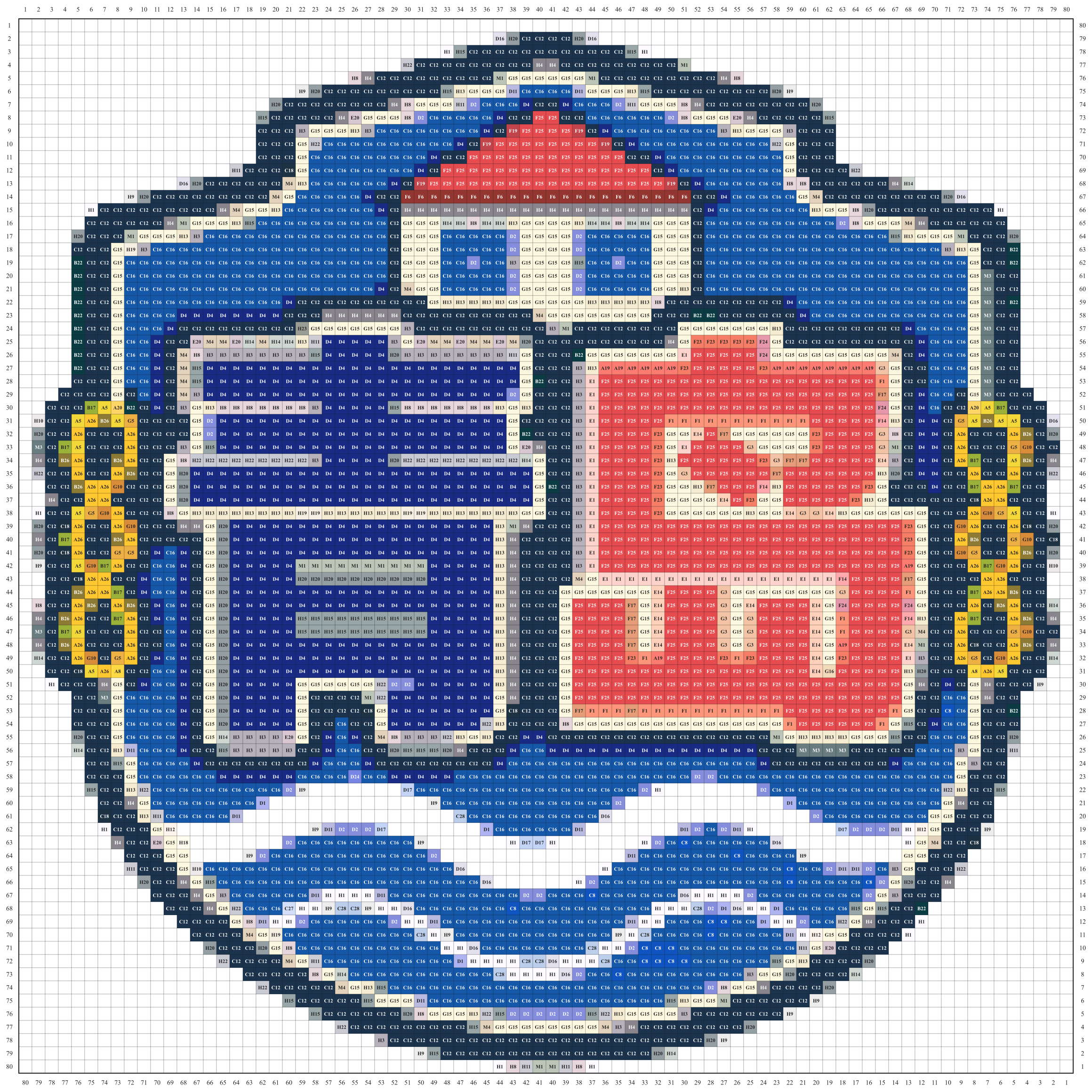 青岛城市打卡牌拼豆图纸