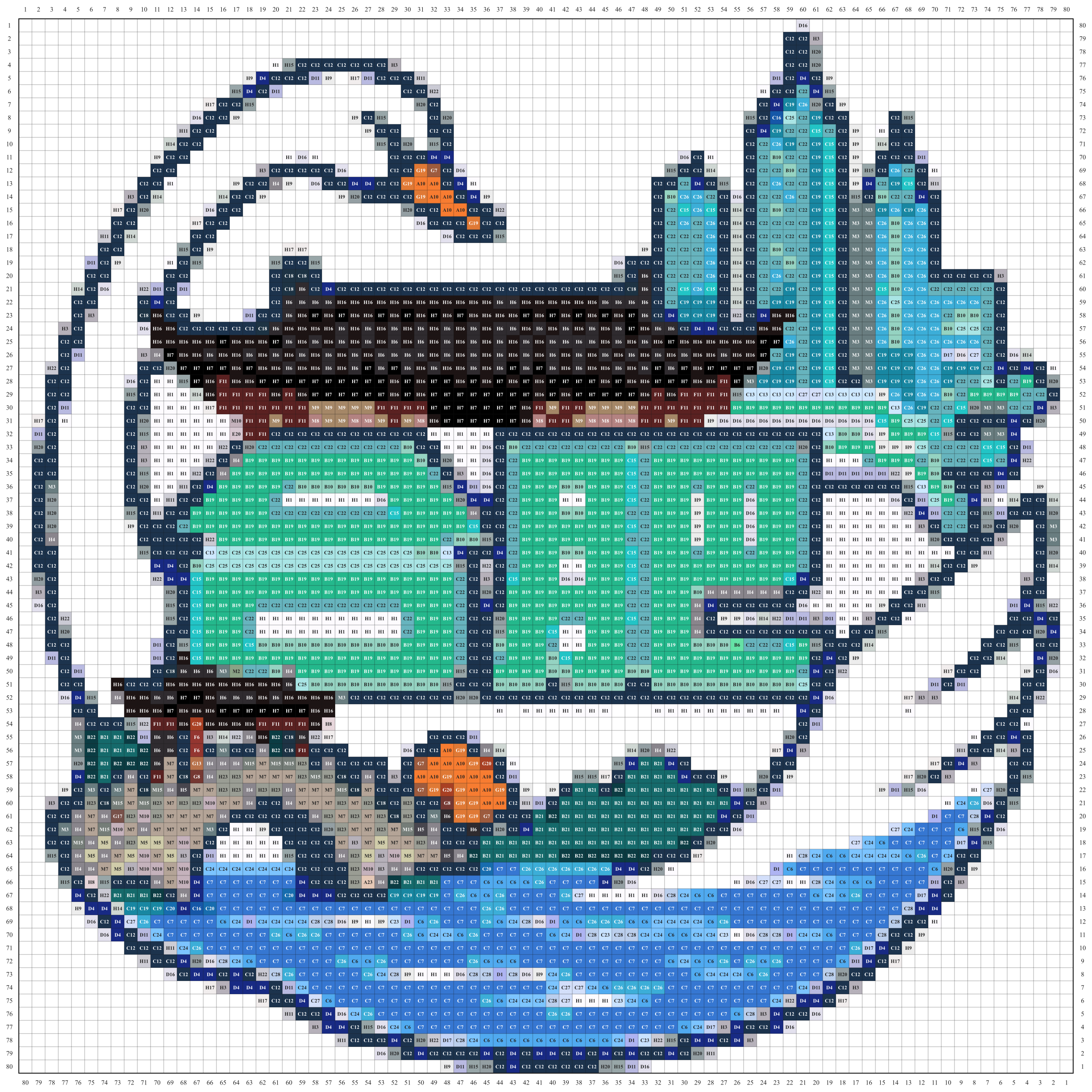 合肥城市打卡牌拼豆图纸
