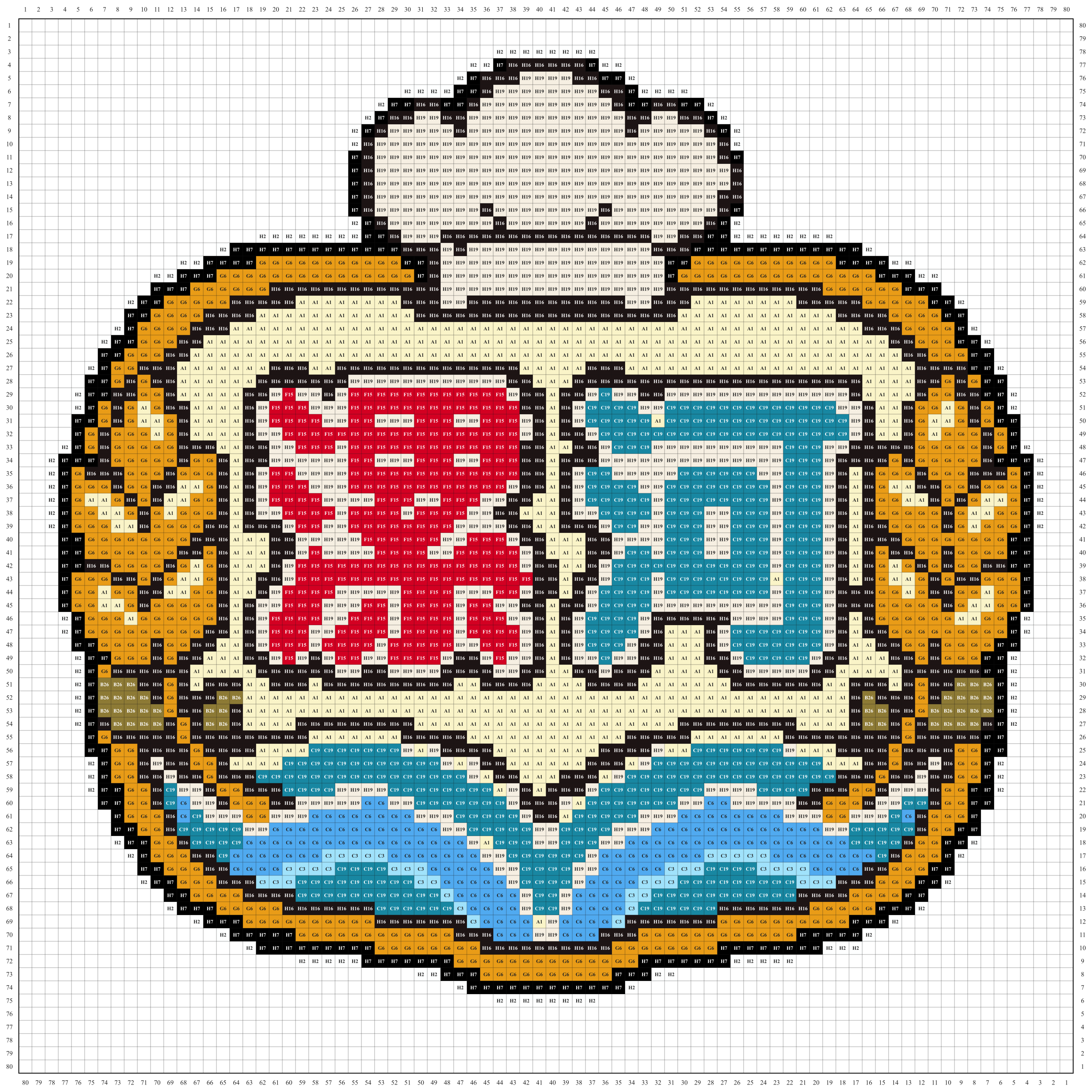 漯河城市打卡牌拼豆图纸
