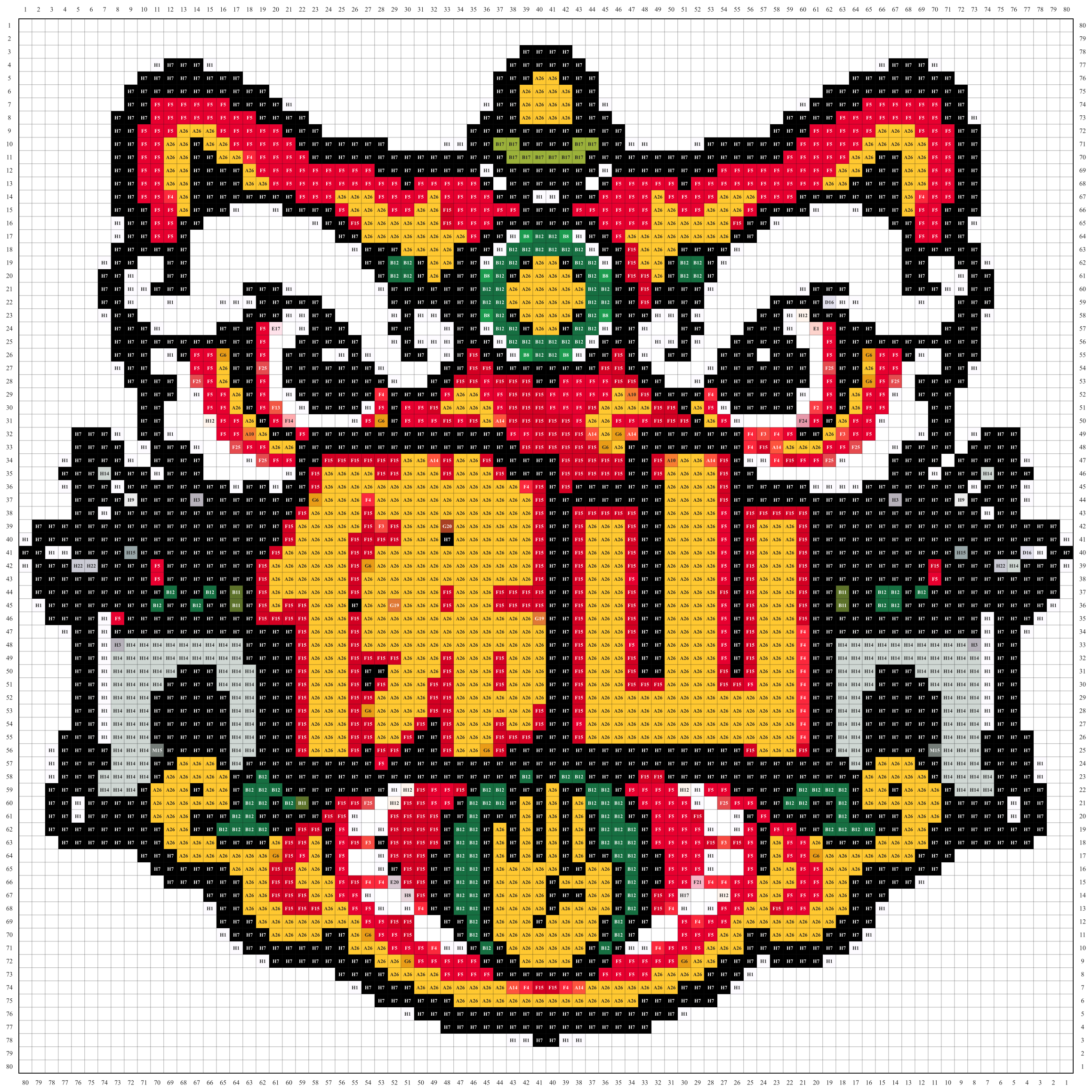 佛山城市打卡牌拼豆图纸