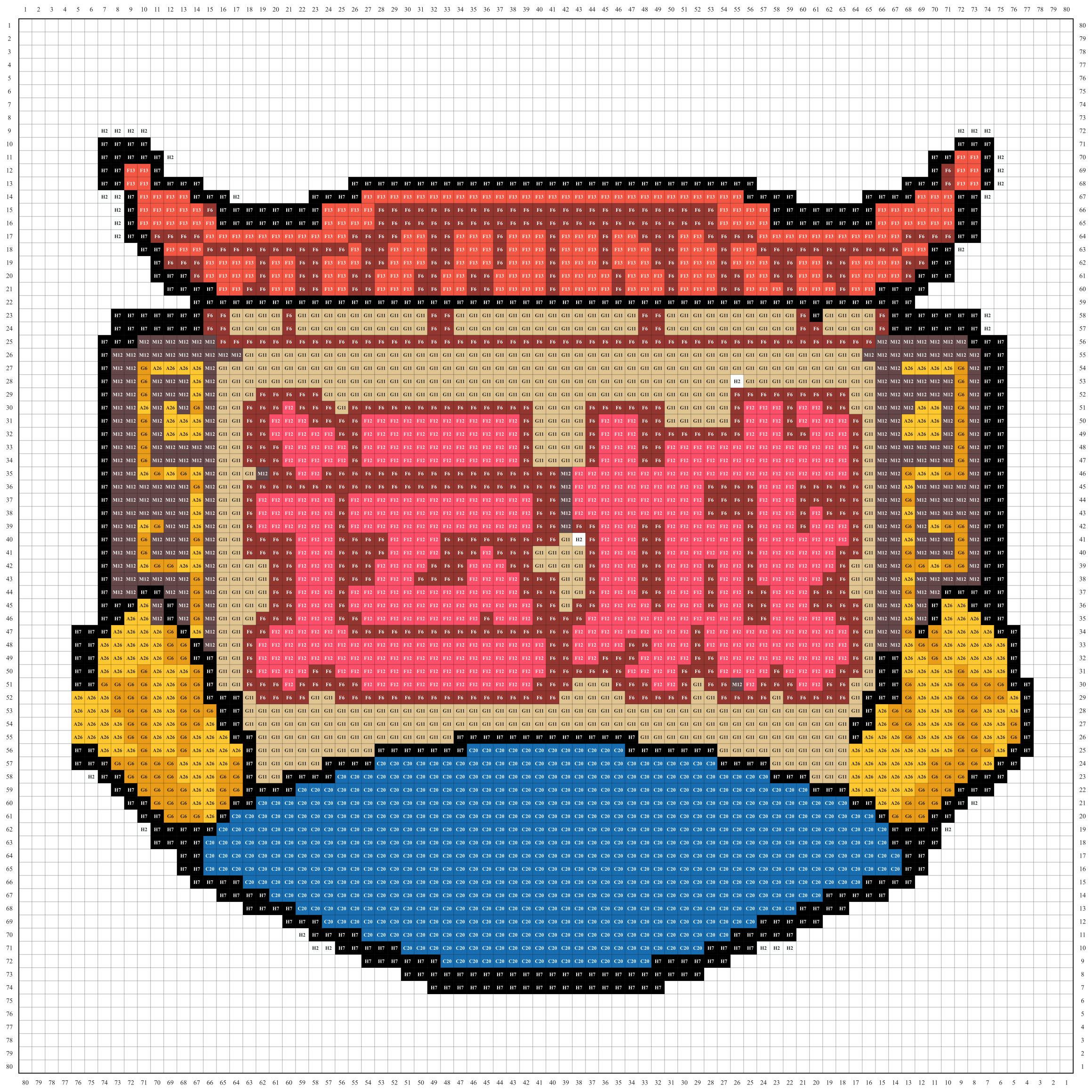 运城城市打卡牌拼豆图纸