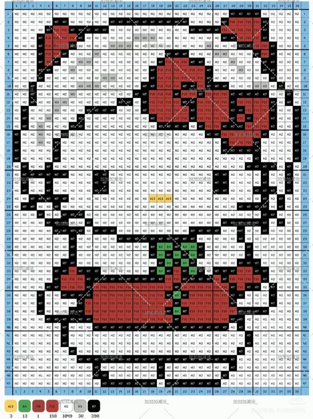 圣诞kitty 1642拼豆图纸