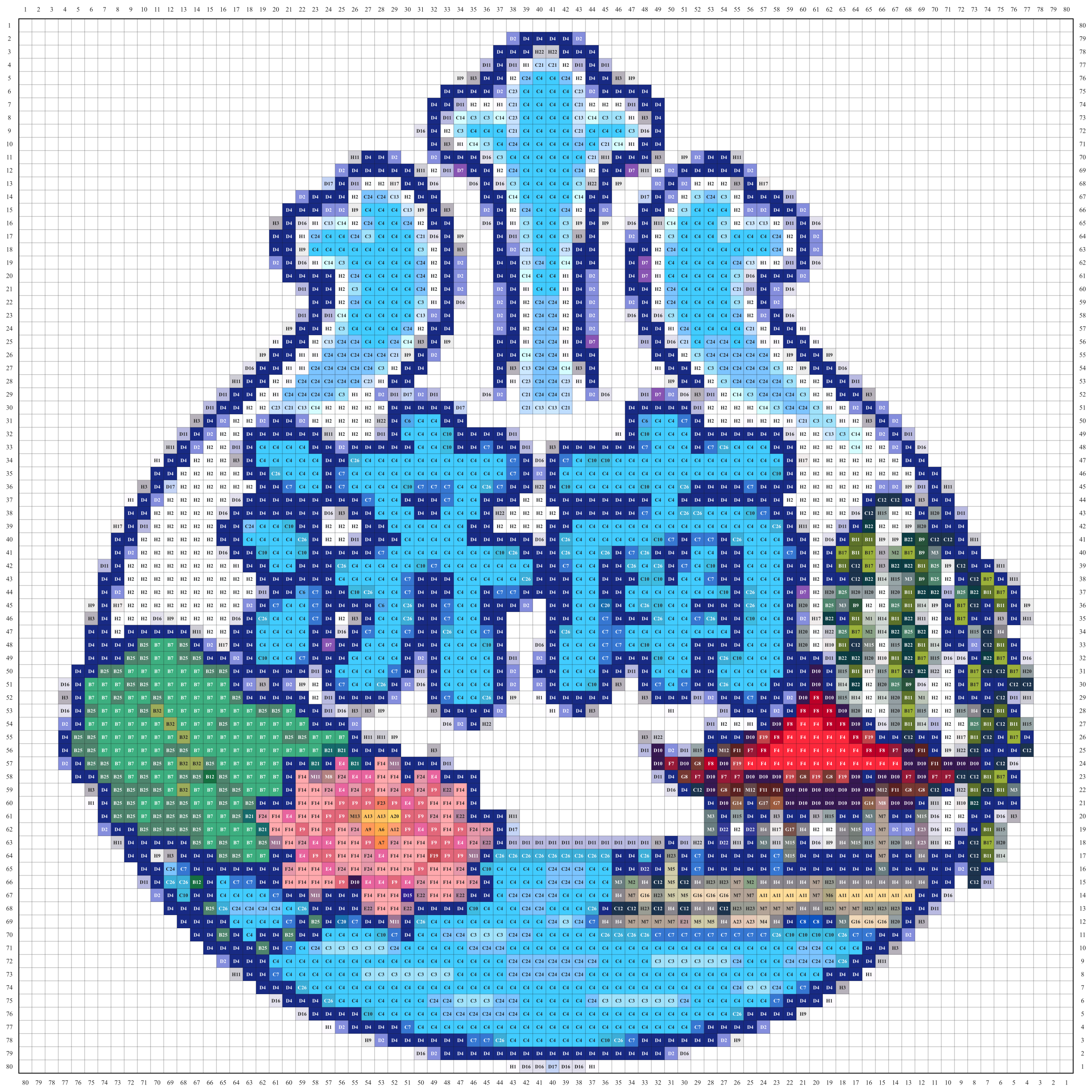 济南城市打卡牌拼豆图纸
