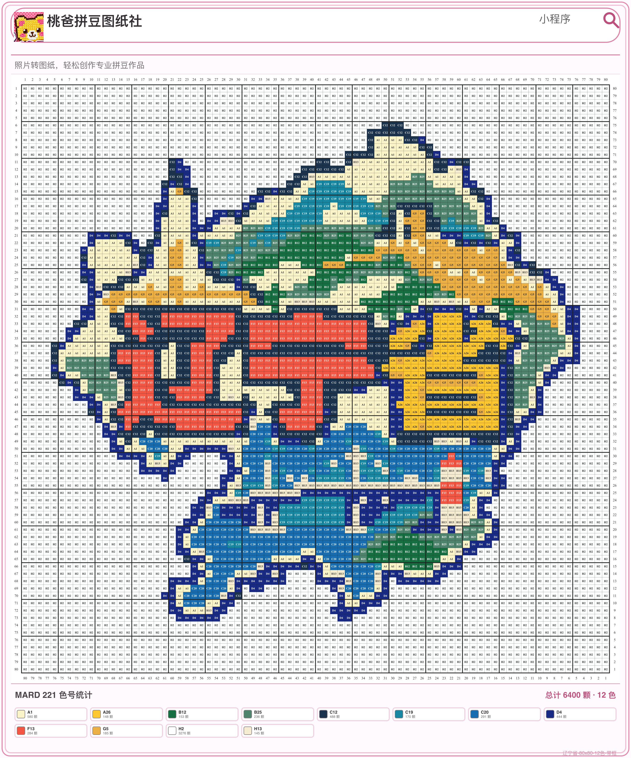 辽宁省(特色版)城市打卡牌拼豆图纸