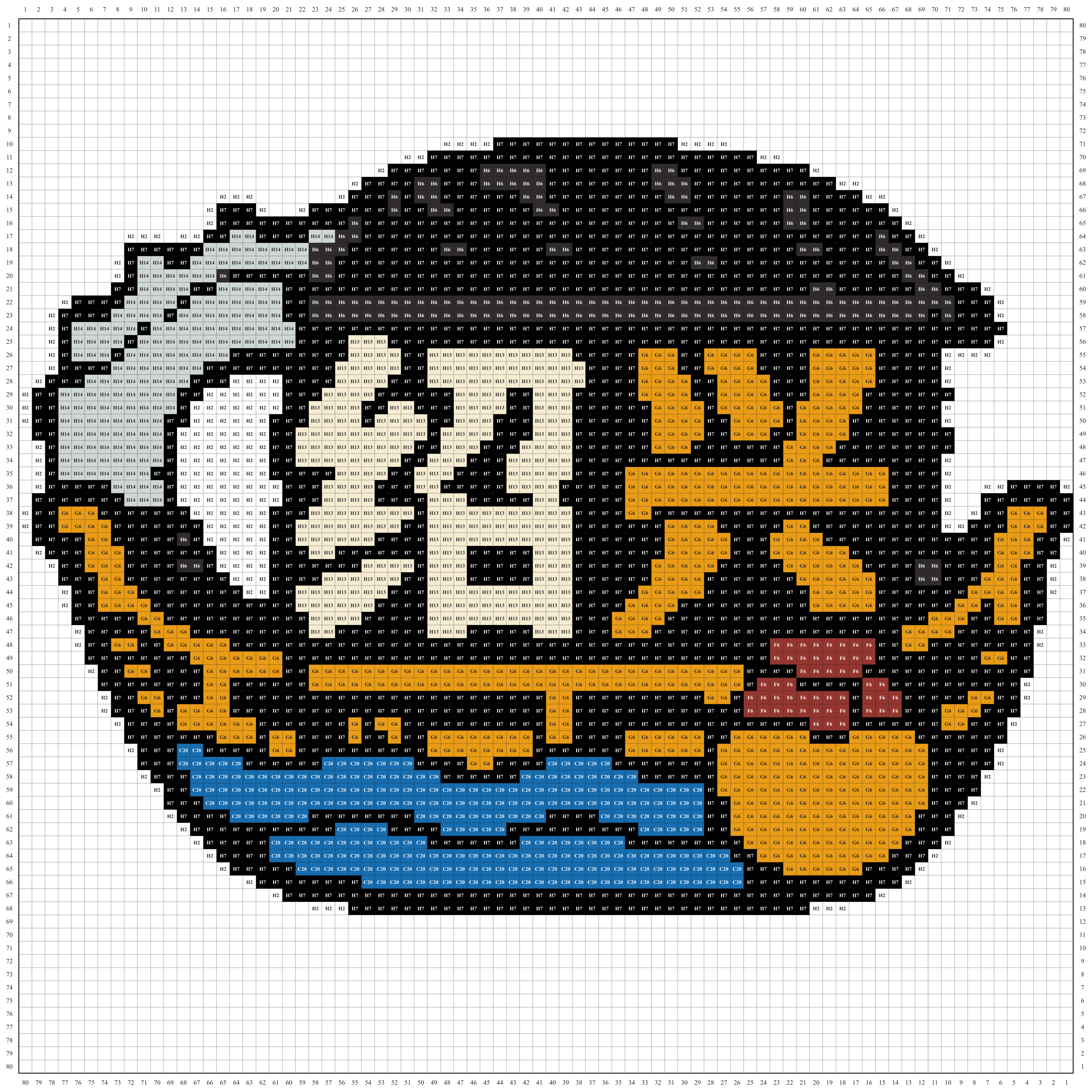 绍兴城市打卡牌拼豆图纸