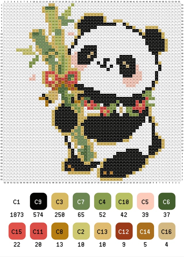 节节高升拼豆图纸