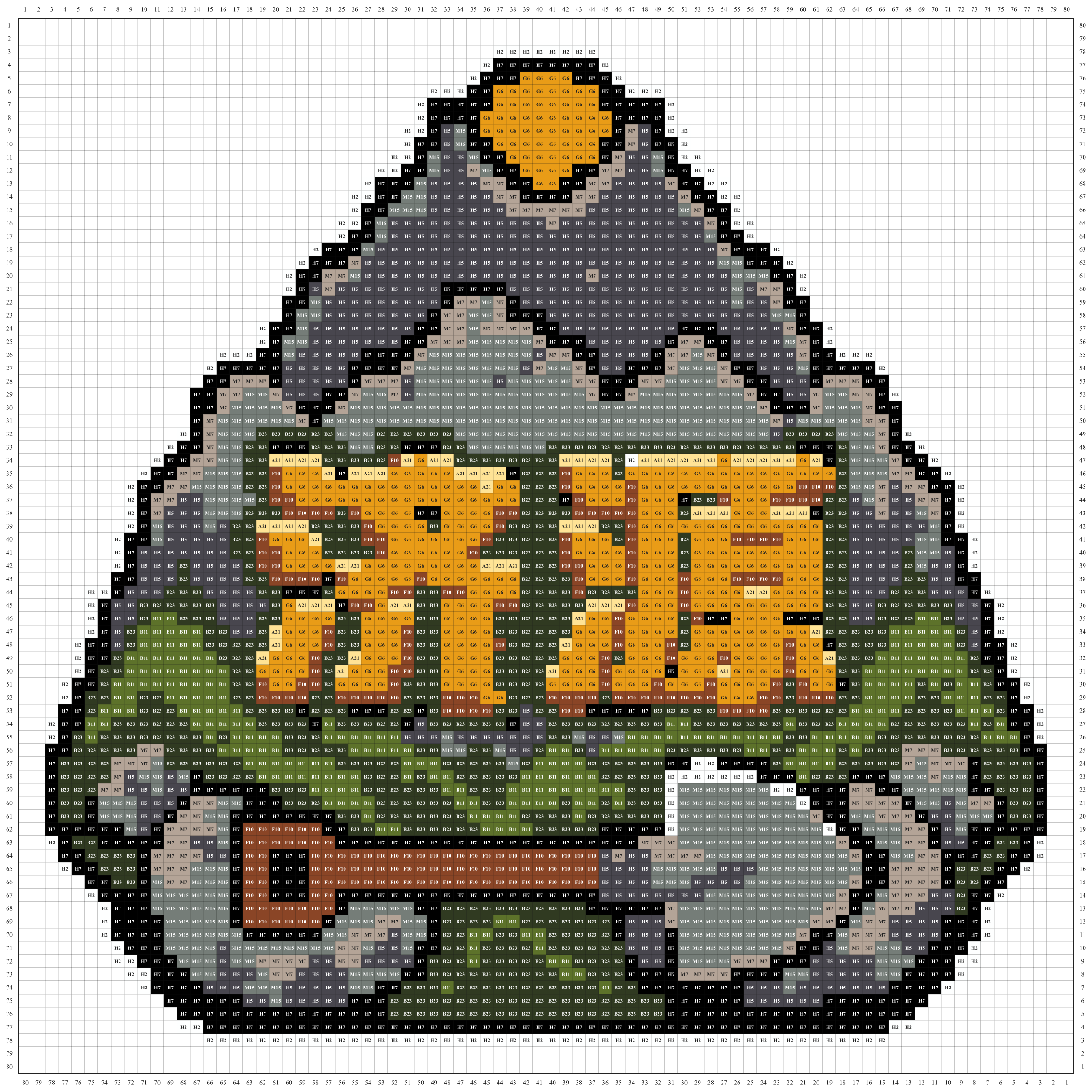 济源城市打卡牌拼豆图纸