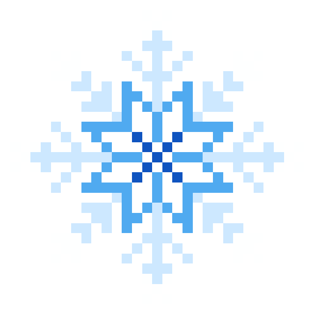蓝色雪花图案拼豆图纸