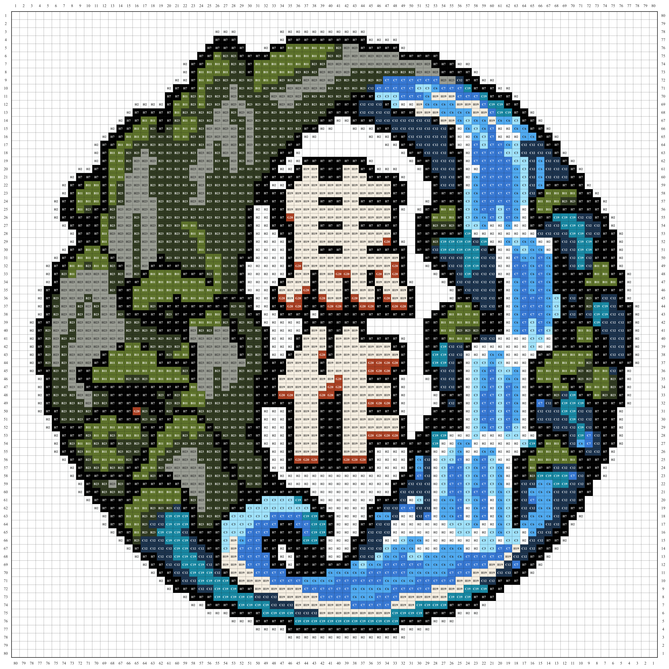 焦作城市打卡牌拼豆图纸
