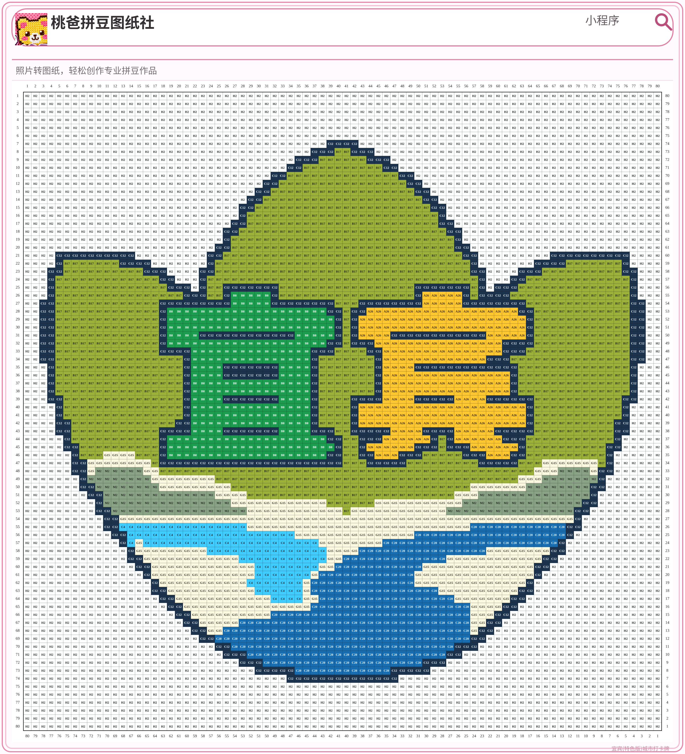 宜宾(特色版)城市打卡牌拼豆图纸