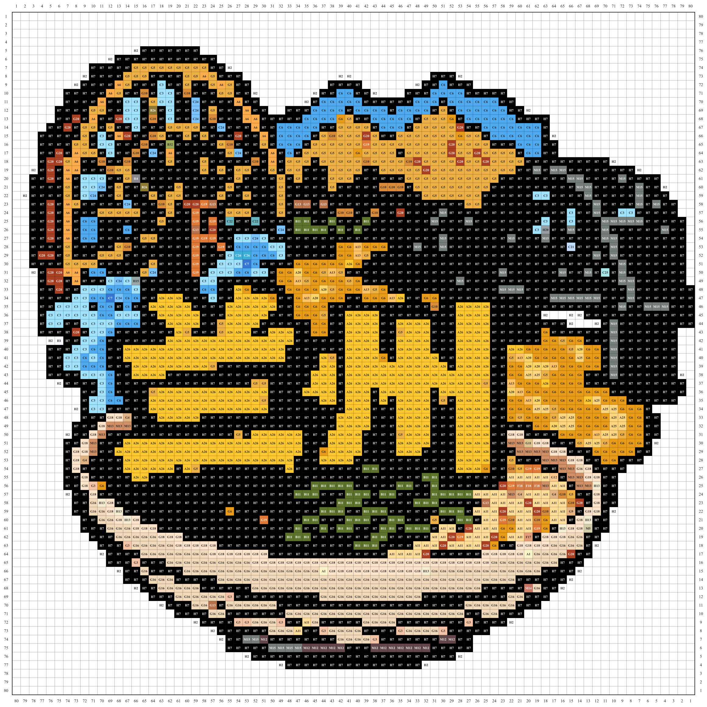兰州城市打卡牌拼豆图纸