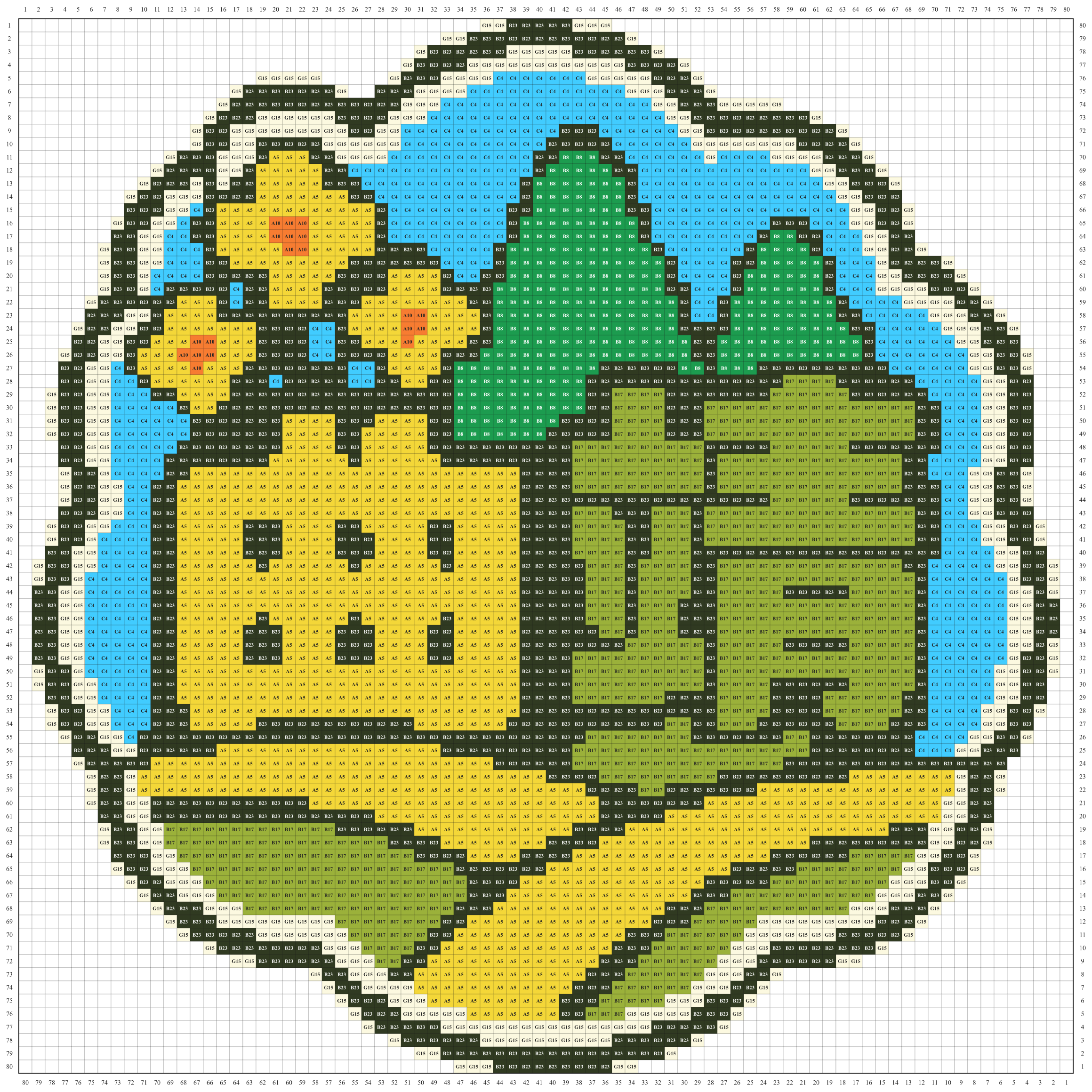 曲靖城市打卡牌拼豆图纸