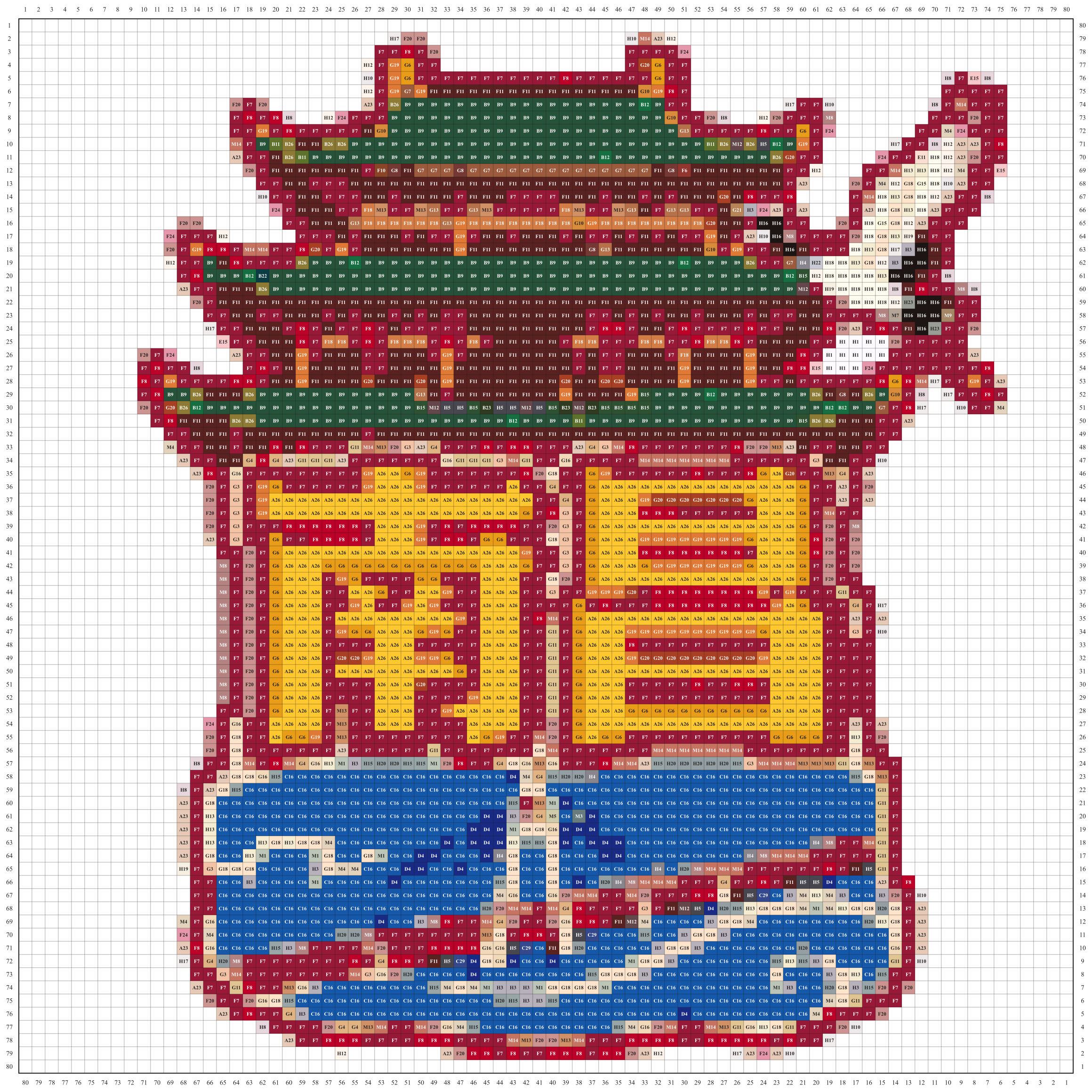南昌城市打卡牌拼豆图纸