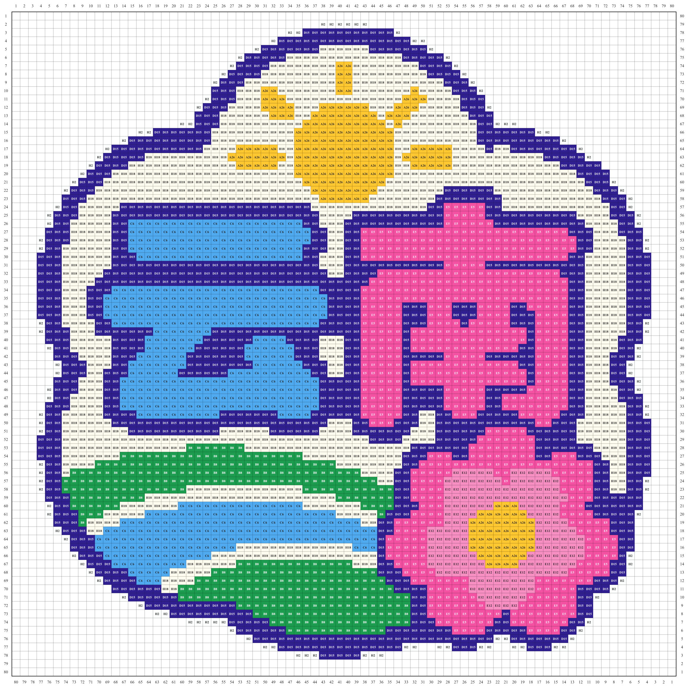 云南城市打卡牌拼豆图纸