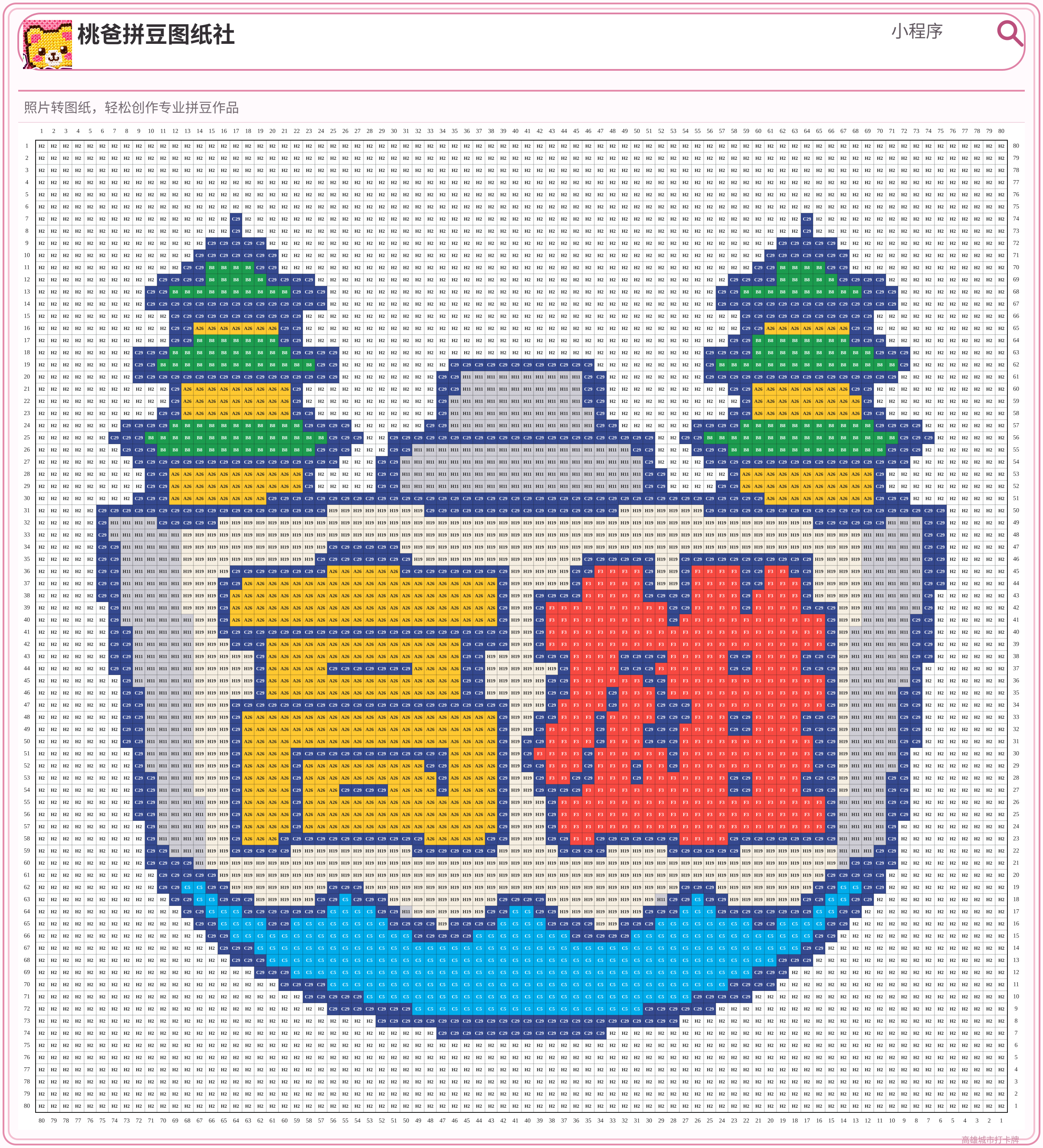 高雄城市打卡牌拼豆图纸
