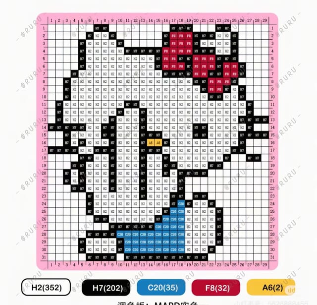 上班族版kitty 1616拼豆图纸