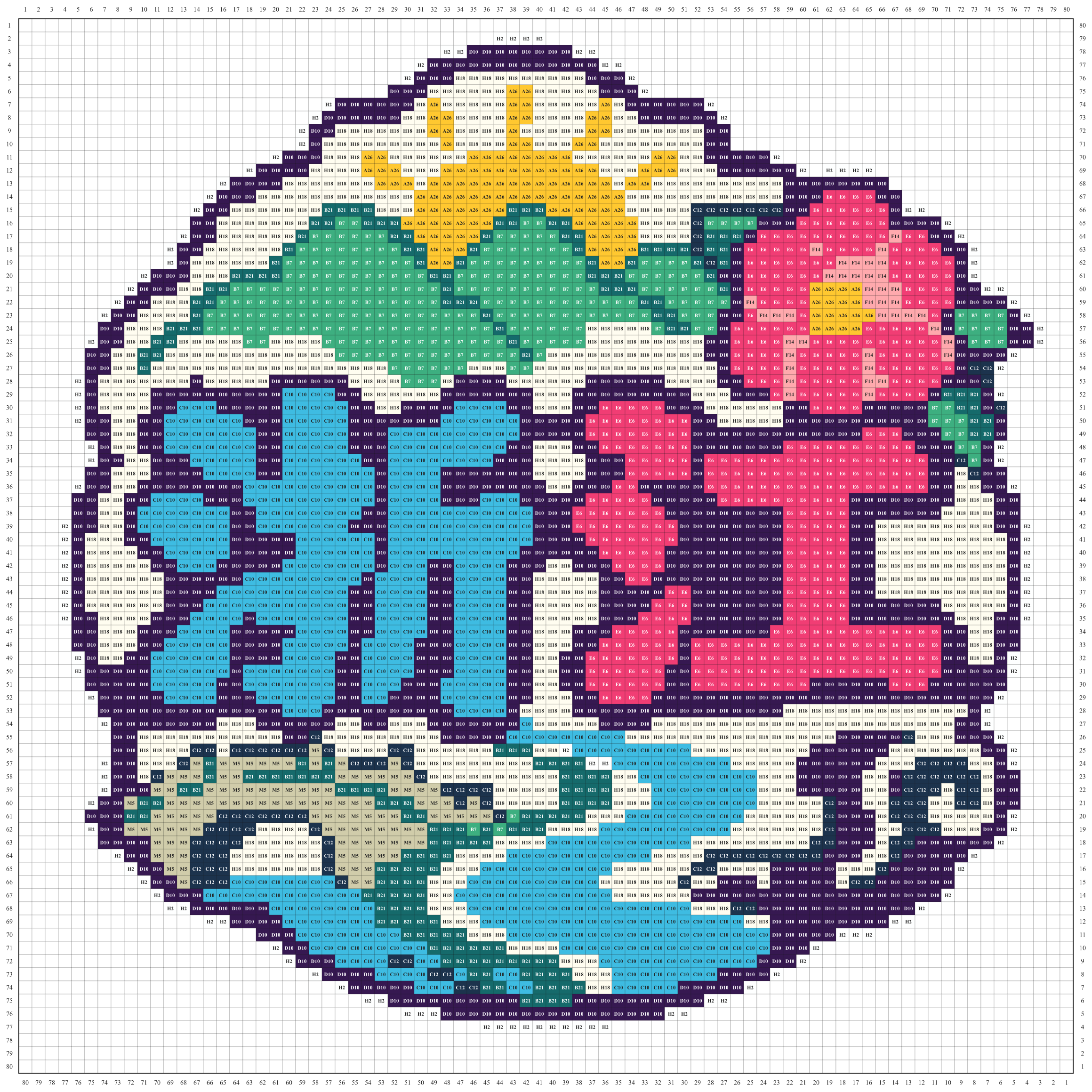 浙江城市打卡牌拼豆图纸
