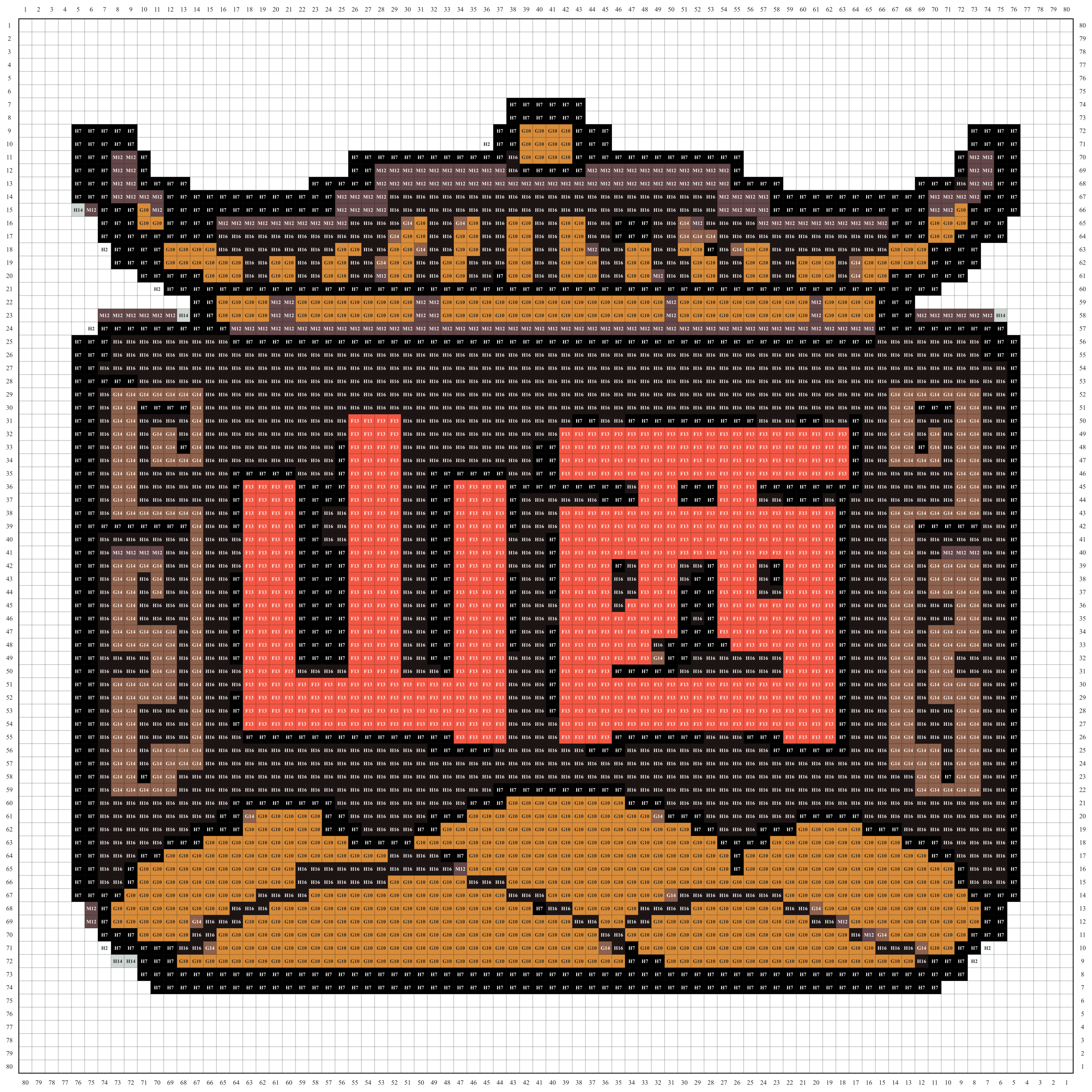 山西城市打卡牌拼豆图纸