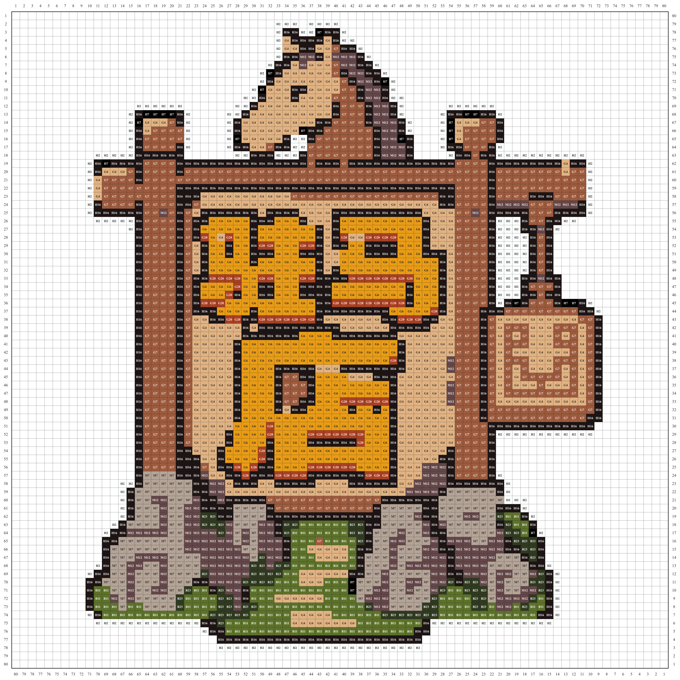 驻马店城市打卡牌拼豆图纸