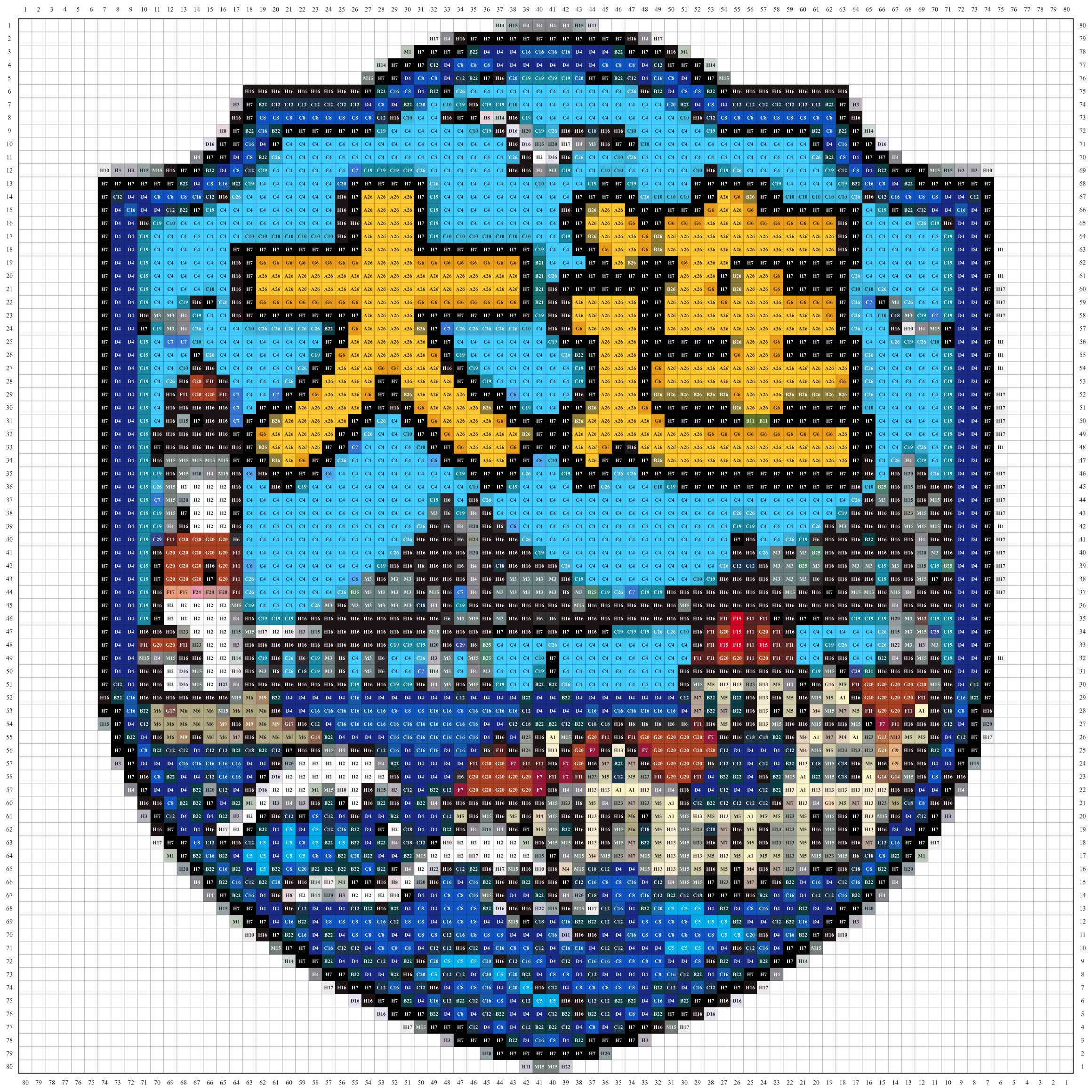 大连城市打卡牌拼豆图纸