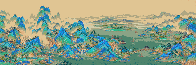 千里江山图（832×277）拼豆图纸