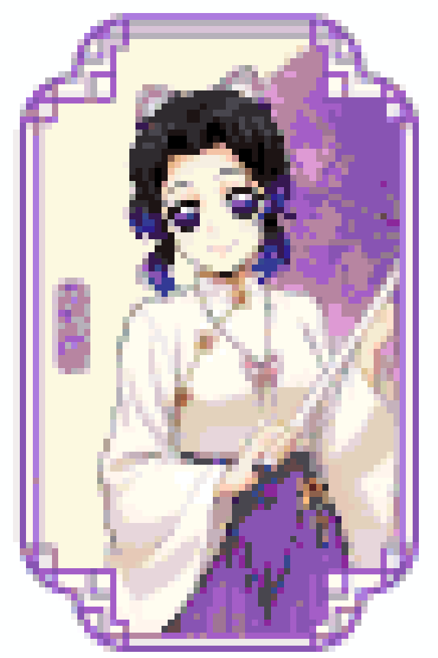 鬼灭之刃·胡蝶忍（68×102竖版）拼豆图纸