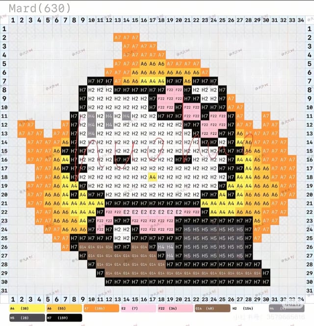 上班族版kitty 1615拼豆图纸