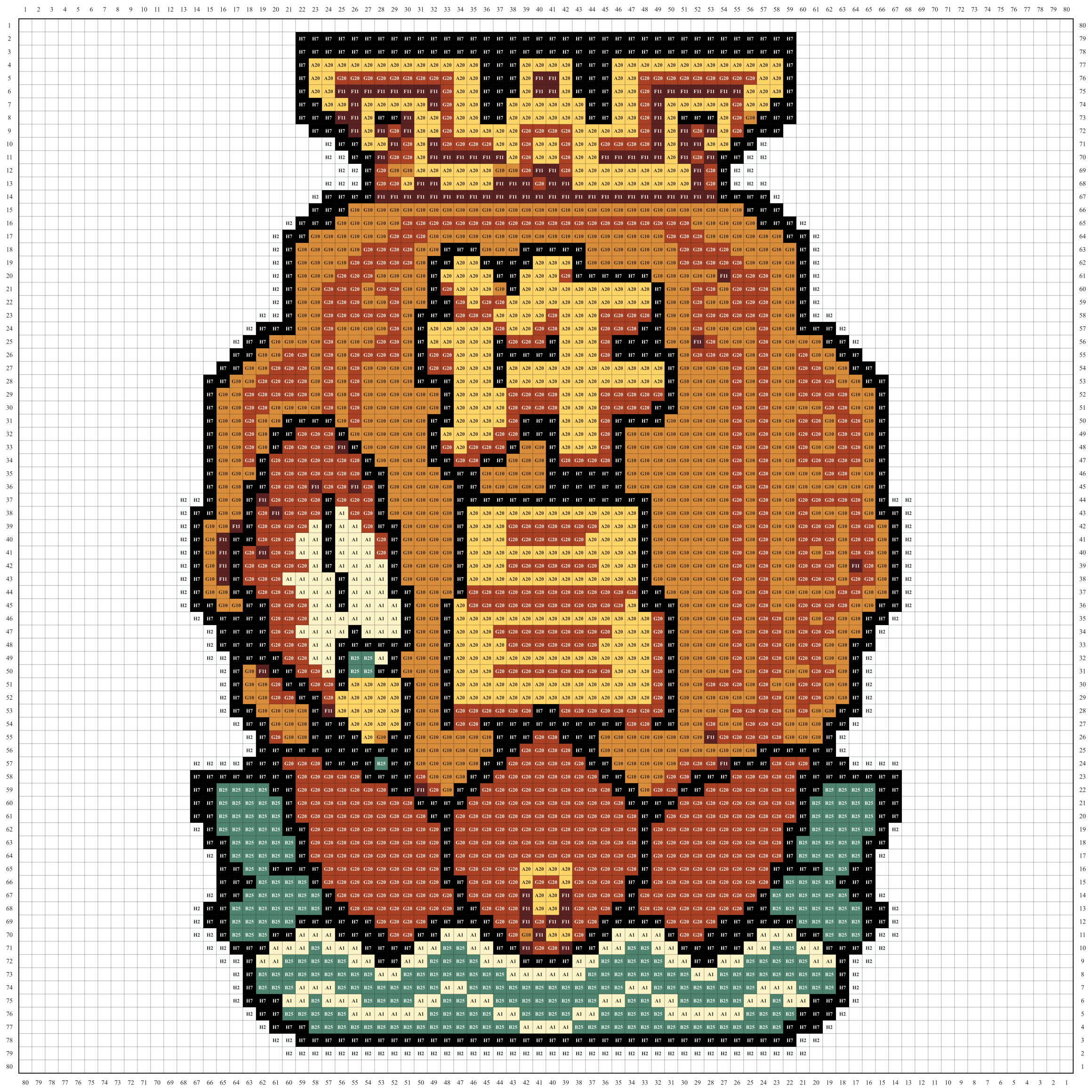 许昌城市打卡牌拼豆图纸