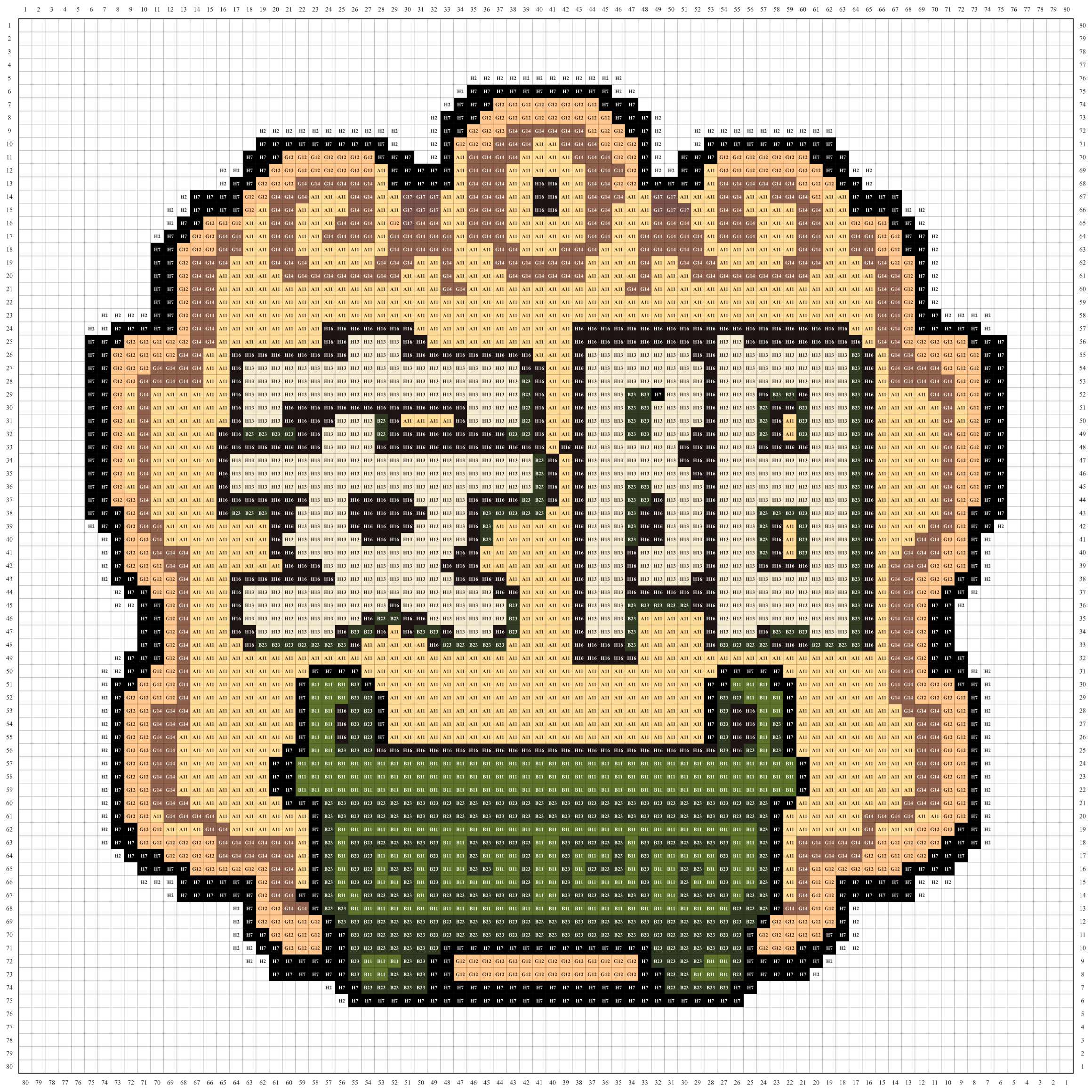 安阳城市打卡牌拼豆图纸
